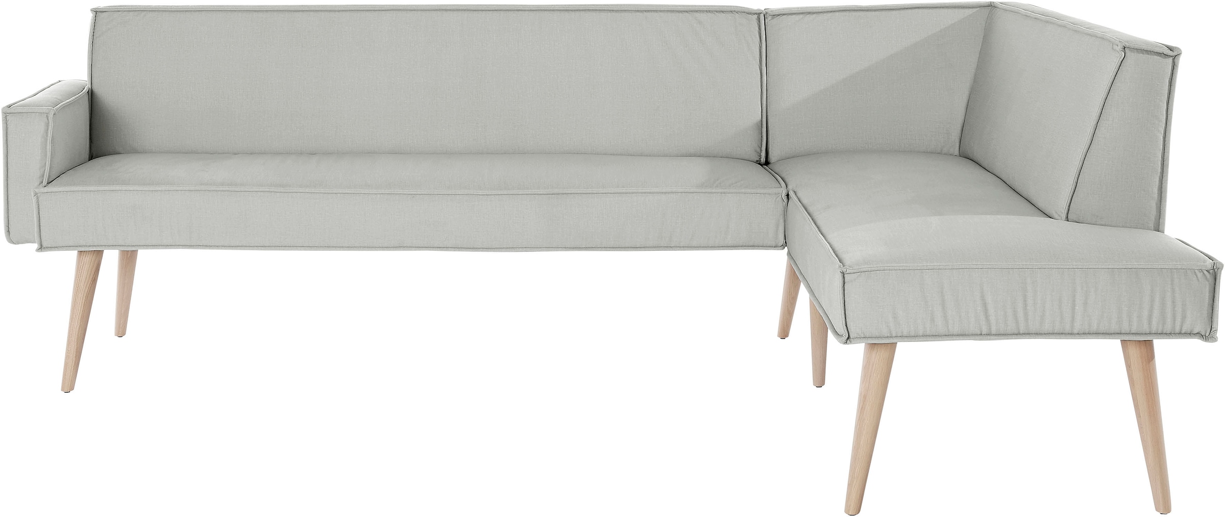 exxpo - sofa fashion Eckbank »Lungo, moderne Kedernaht, bequem und elegant, hoher Holzfuß«, hochwertige Detailverarbeitung, frei im Raum stellbar