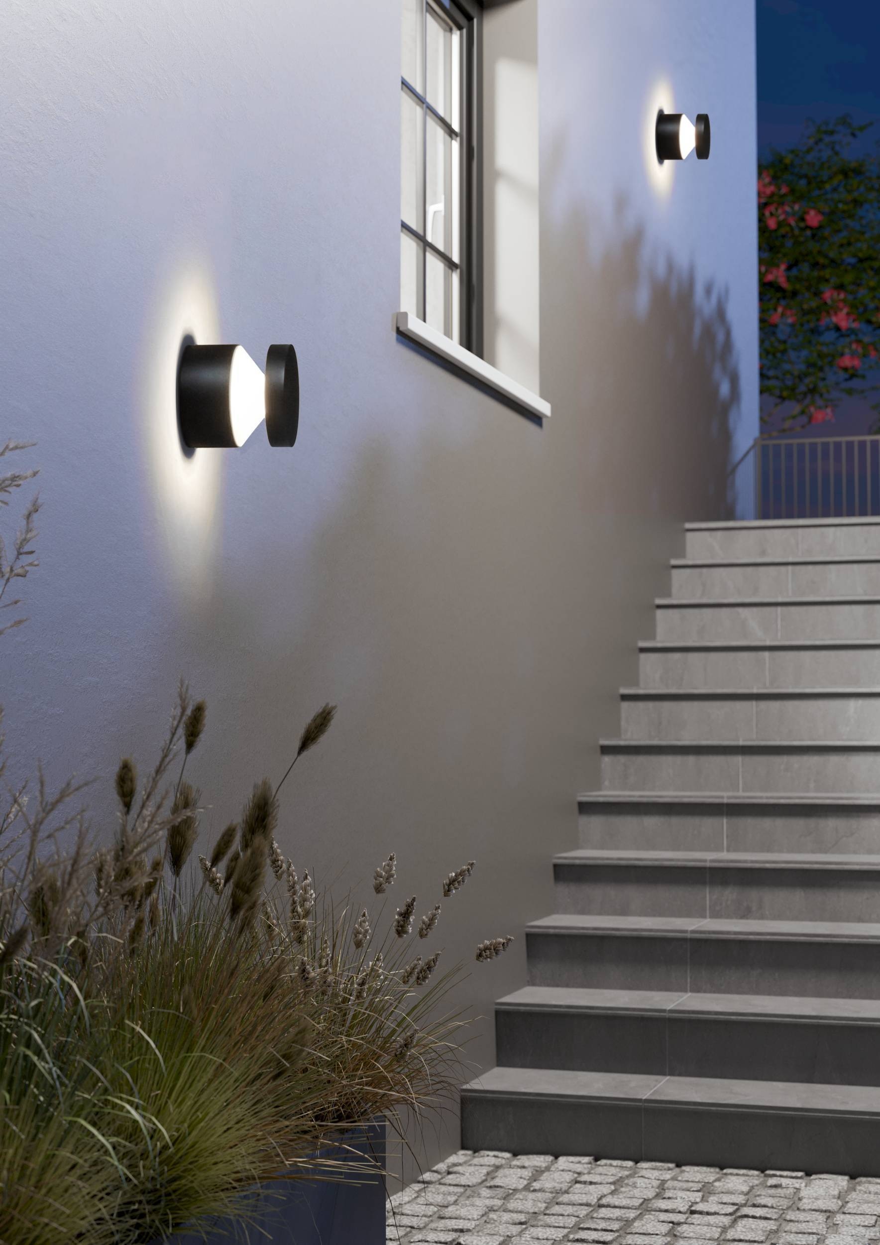 EGLO Wandleuchte »Melzo Außen-Wandlampe, Außenlampe aus Aluguss und Kunststoff, IP44« LED-Modul 1 Stk. Warmweiß Wand-/Deckenleuchte - H13 x Ø13,5 cm - schwarz - 1X11W inkl.