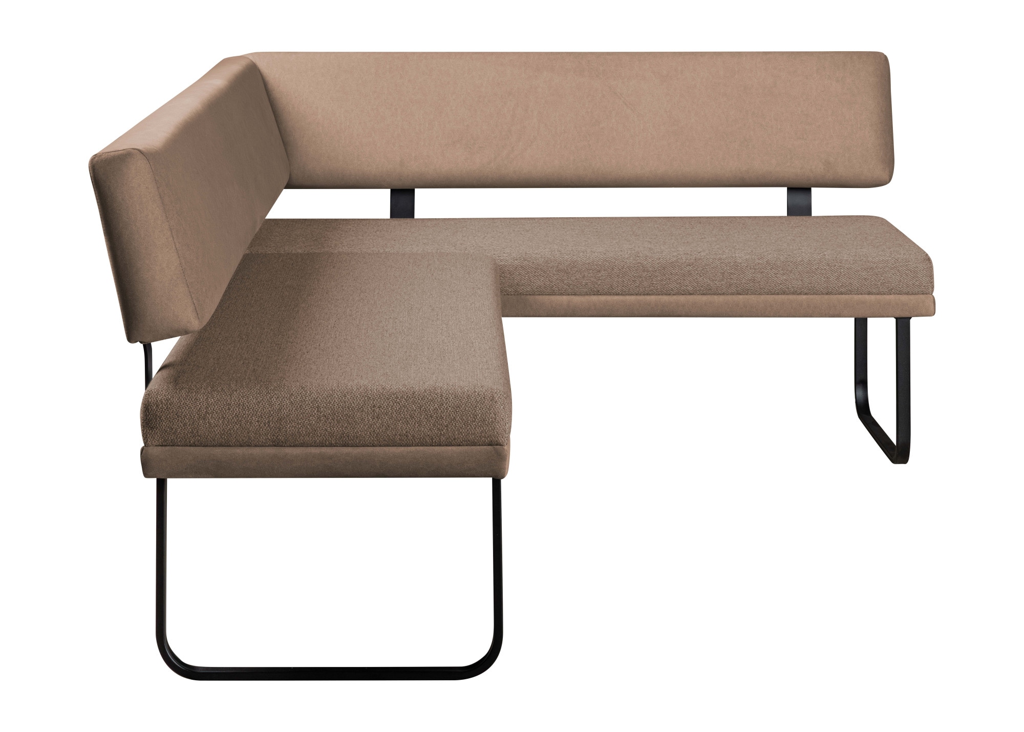 OTTO home Eckbank »Gabi Esszimmerbank, Bank, Küchenbank, Polsterbank« Gestell aus matt-schwarzem Flachmetall, stabil, 2-Stoff-Design