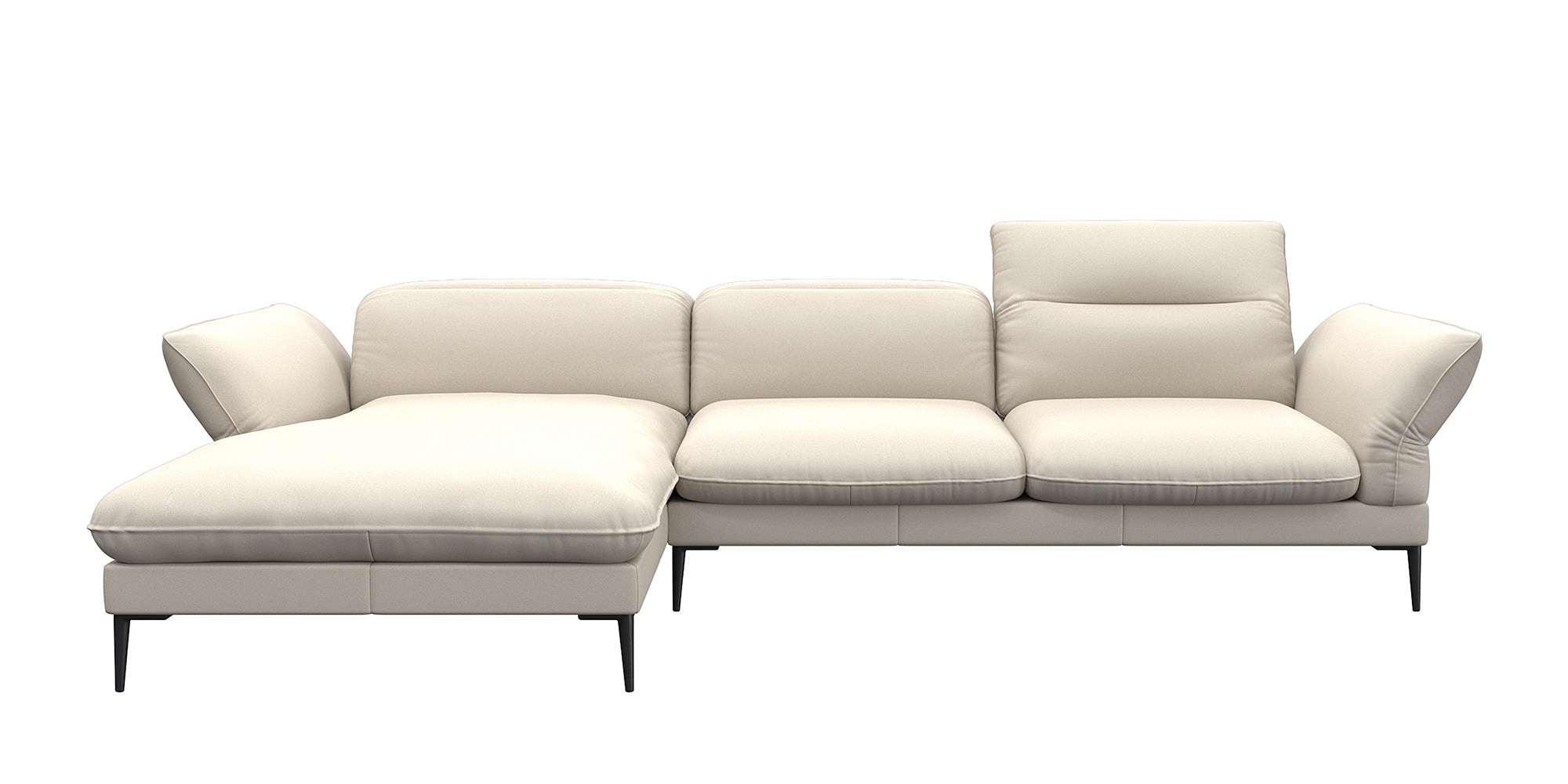 FLEXLUX Ecksofa »Salino, Funktionssofa mit Recamiere, Relaxsofa, Ecksofa«, Sofa mit Arm- und Kopfteil-Verstellungen, Kaltschaum & Stahl-Wellen