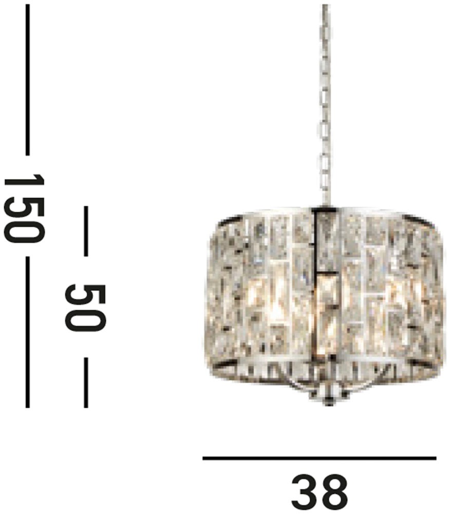 Searchlight Hängeleuchte »Hängeleuchte Bijou, 3-flammig«, 3 flammig, Leuchtmittel E14 | ohne Leuchtmittel, Glamourös