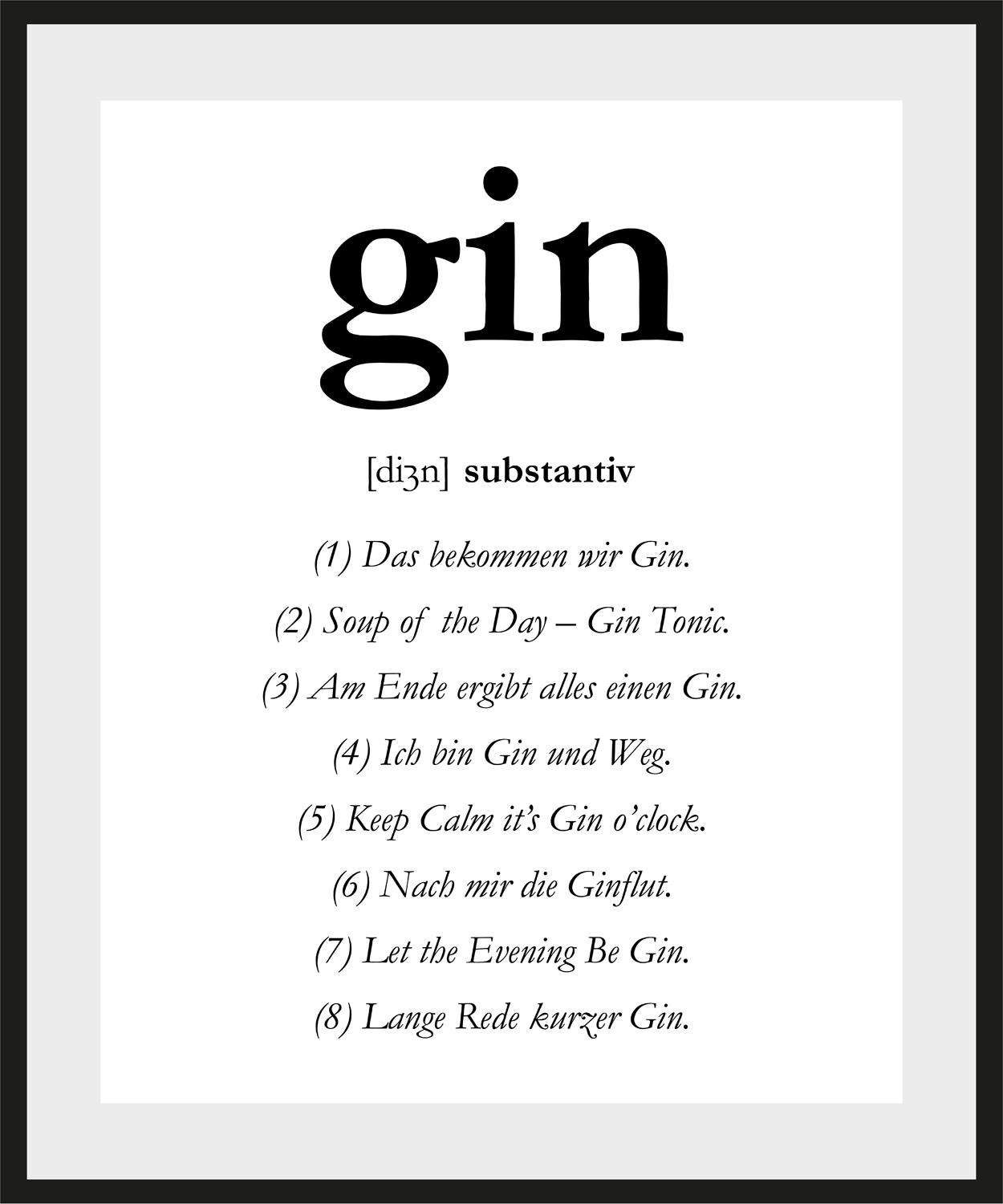 queence Bild »gin«, Sprüche & Texte, Spruch, gerahmt günstig online kaufen