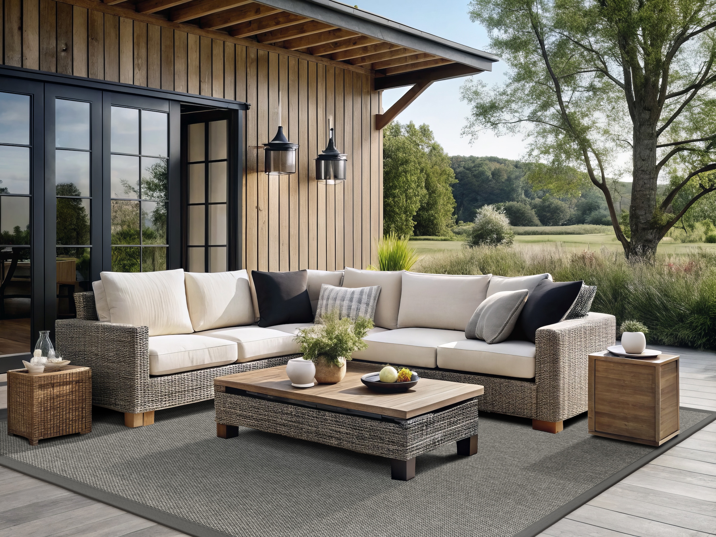 Dekowe Teppich »Basic S2 Twill«, rechteckig, 10 mm Höhe, meliert, Sisaloptik, mit Bordüre, In- und Outdoor geeignet
