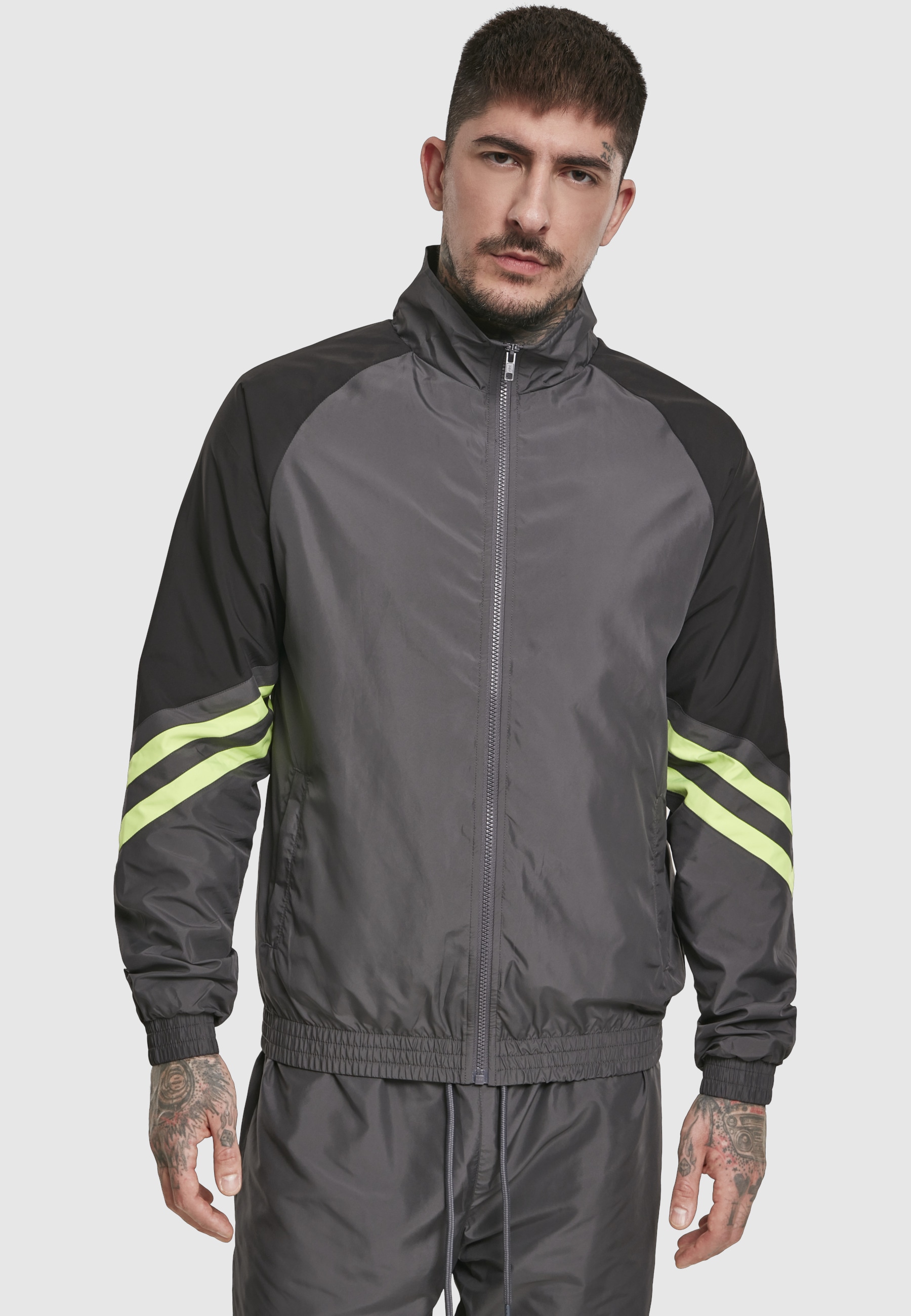 URBAN CLASSICS Trainingsjacke »Urban Classics Herren Block Sport Track Jacket« 1 Stk. tlg. ohne Kapuze