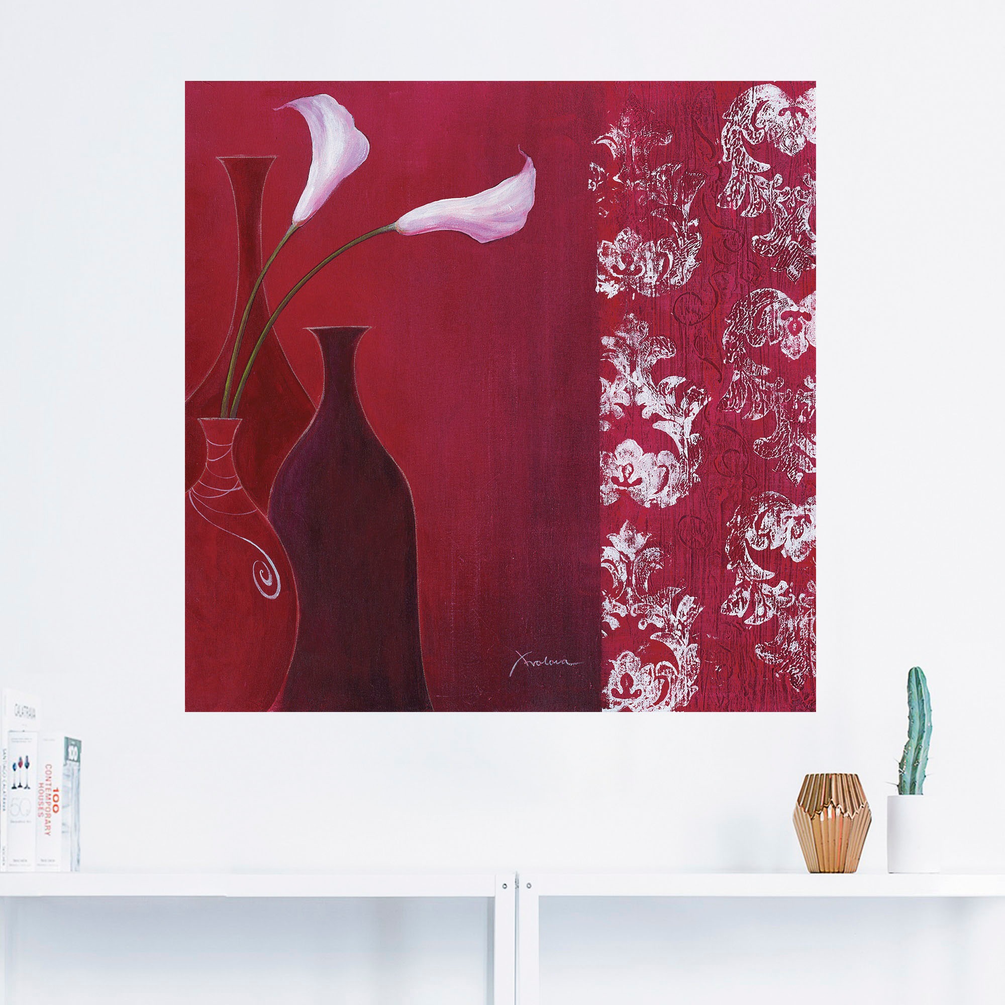 Artland Wandbild »Callas in Vase«, Vasen & Töpfe, (1 St.), als Leinwandbild, Wandaufkleber in verschied. Größen