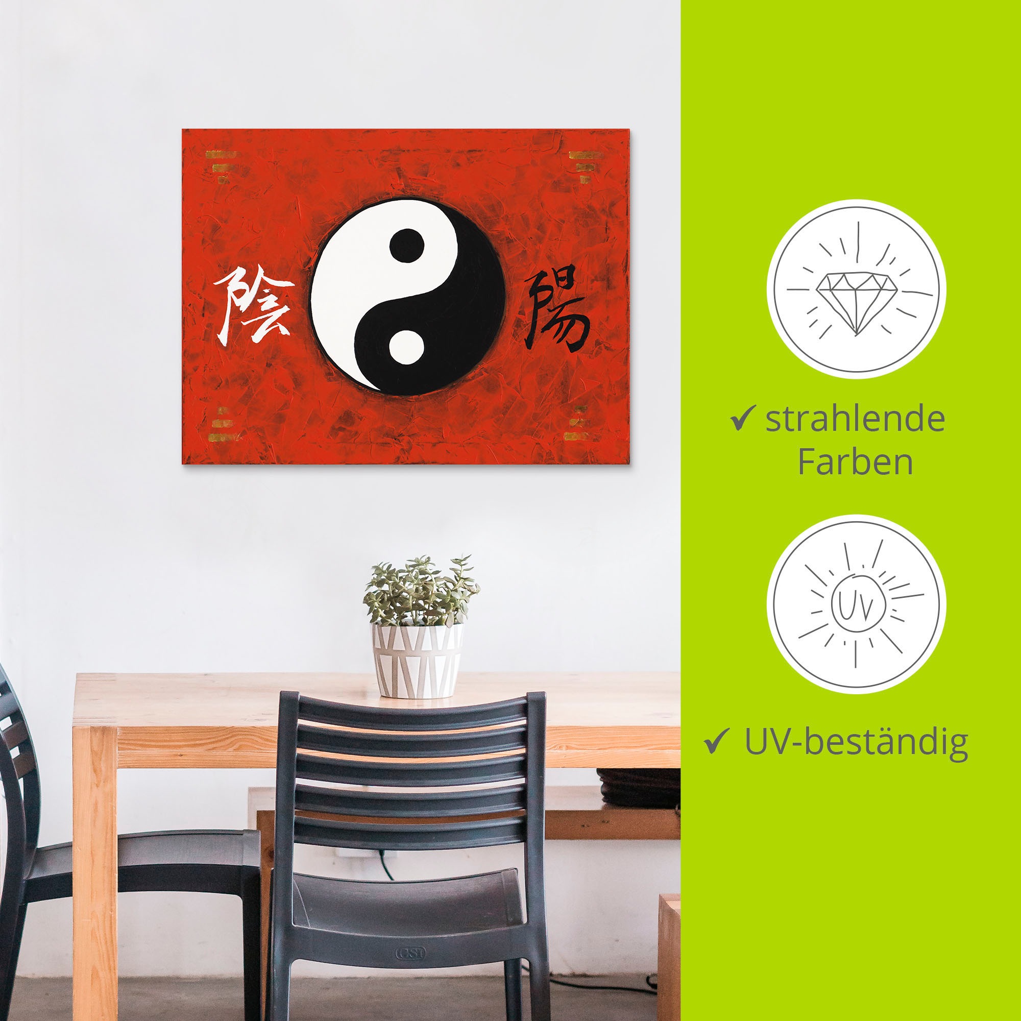 Artland Wandbild »Yin & Yang«, Zeichen, (1 St.), als Alubild, Outdoorbild, Poster in verschied. Größen
