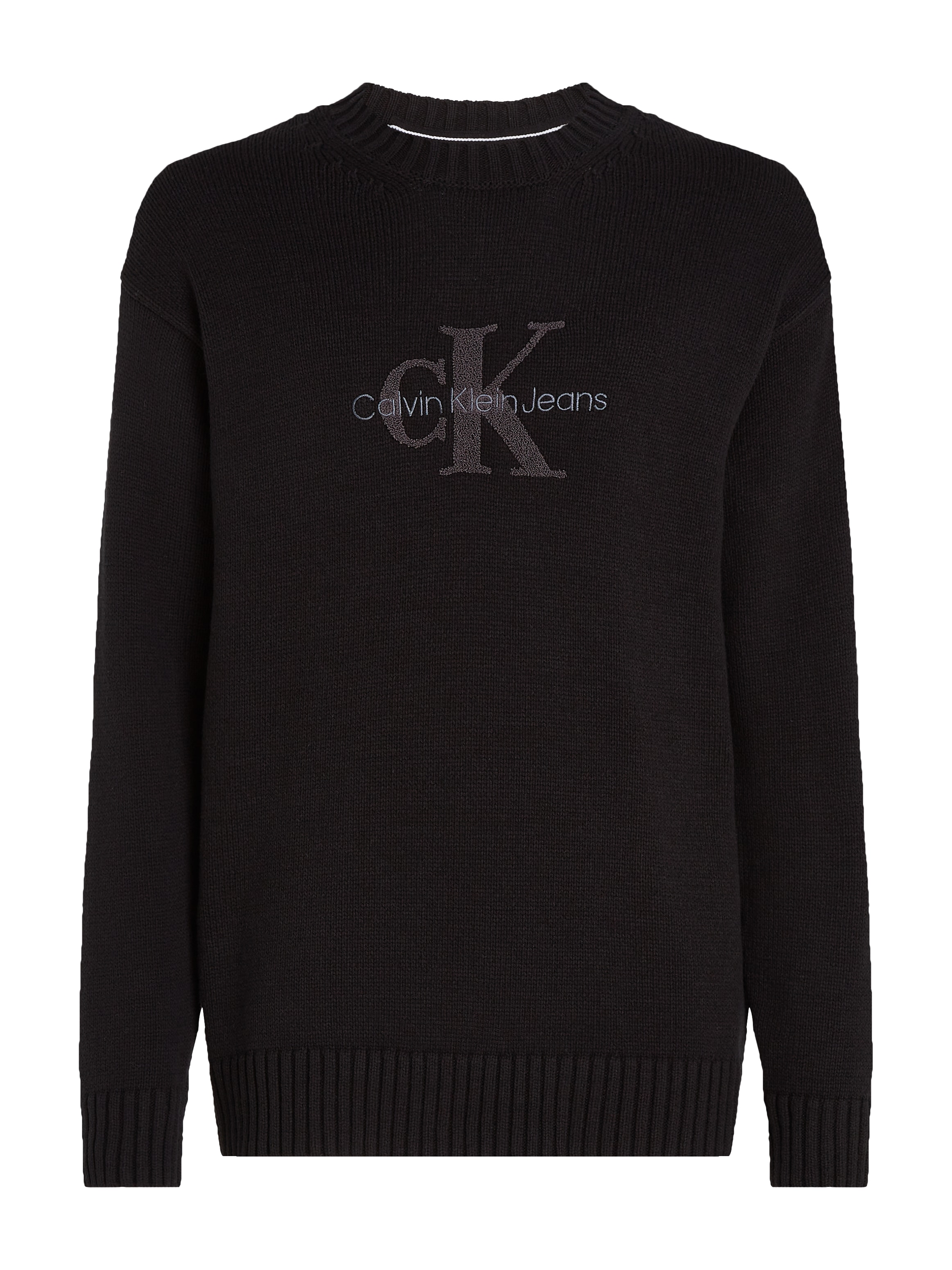 Calvin Klein Jeans Rundhalspullover »CHENILLE MONOLOGO SWEATER«, mit Logostickerei