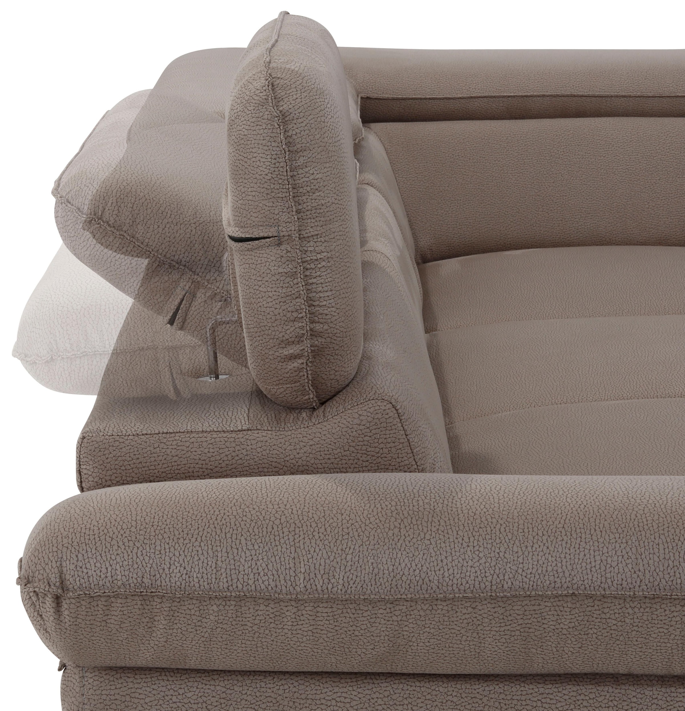 Home affaire Ecksofa »Pilot L-Form«, mit Kopfteilverstellung, wahlweise mit Bettfunktion & Bettkasten