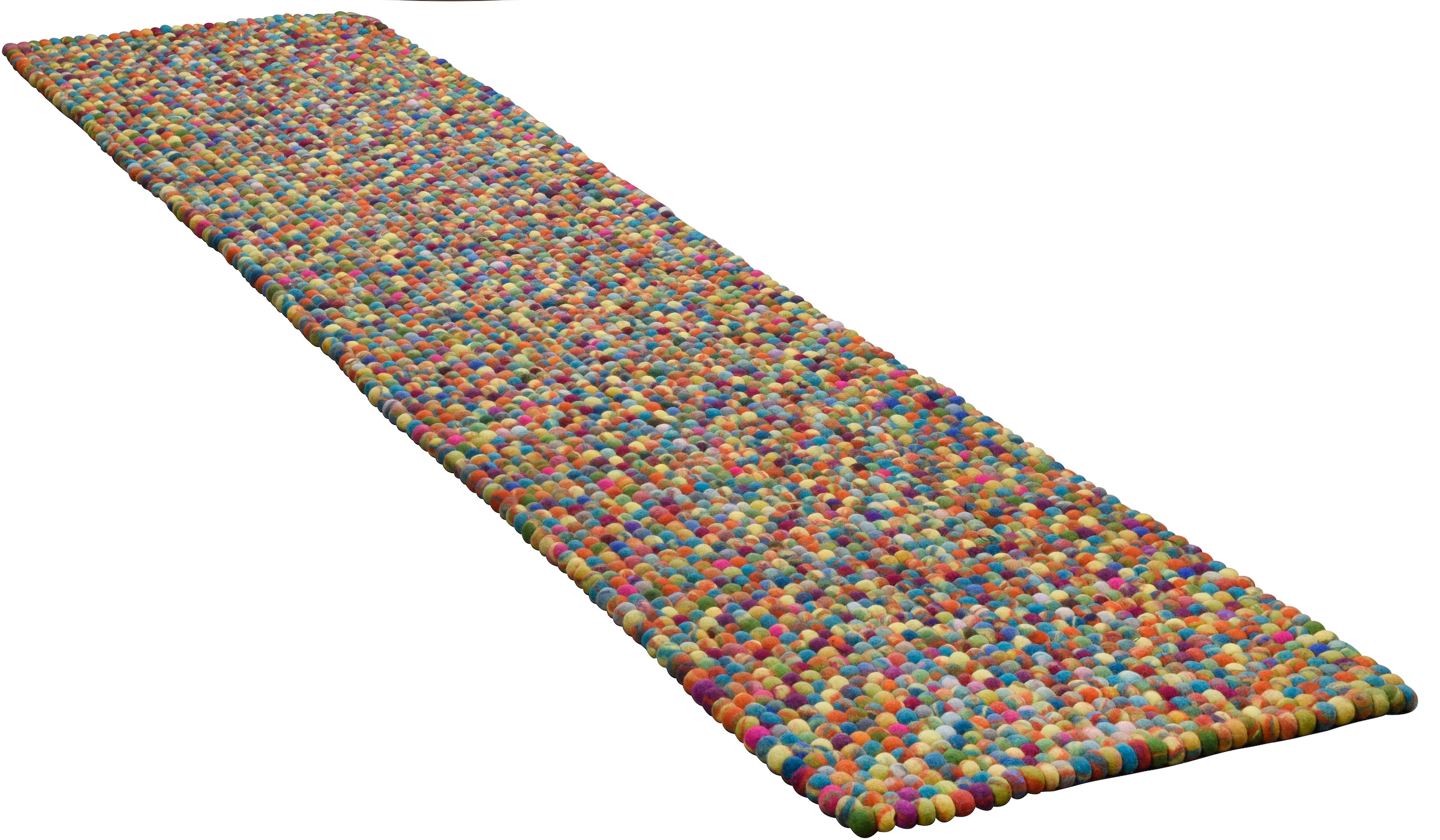 THEKO Wollteppich »Felty 2.2«, rechteckig, 22 mm Höhe, Filzkugel-Teppich, r günstig online kaufen