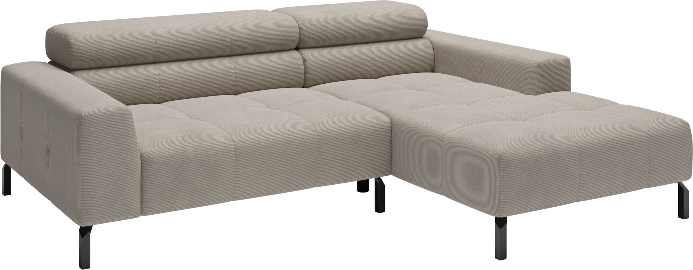 Home affaire Ecksofa »Ecksofa Claya, L-Form, Kopfteilverstellung, Breite 223 cm« Moderne Steppung, weicher Polsteraufbau & saugroboterfreundliche Höhe