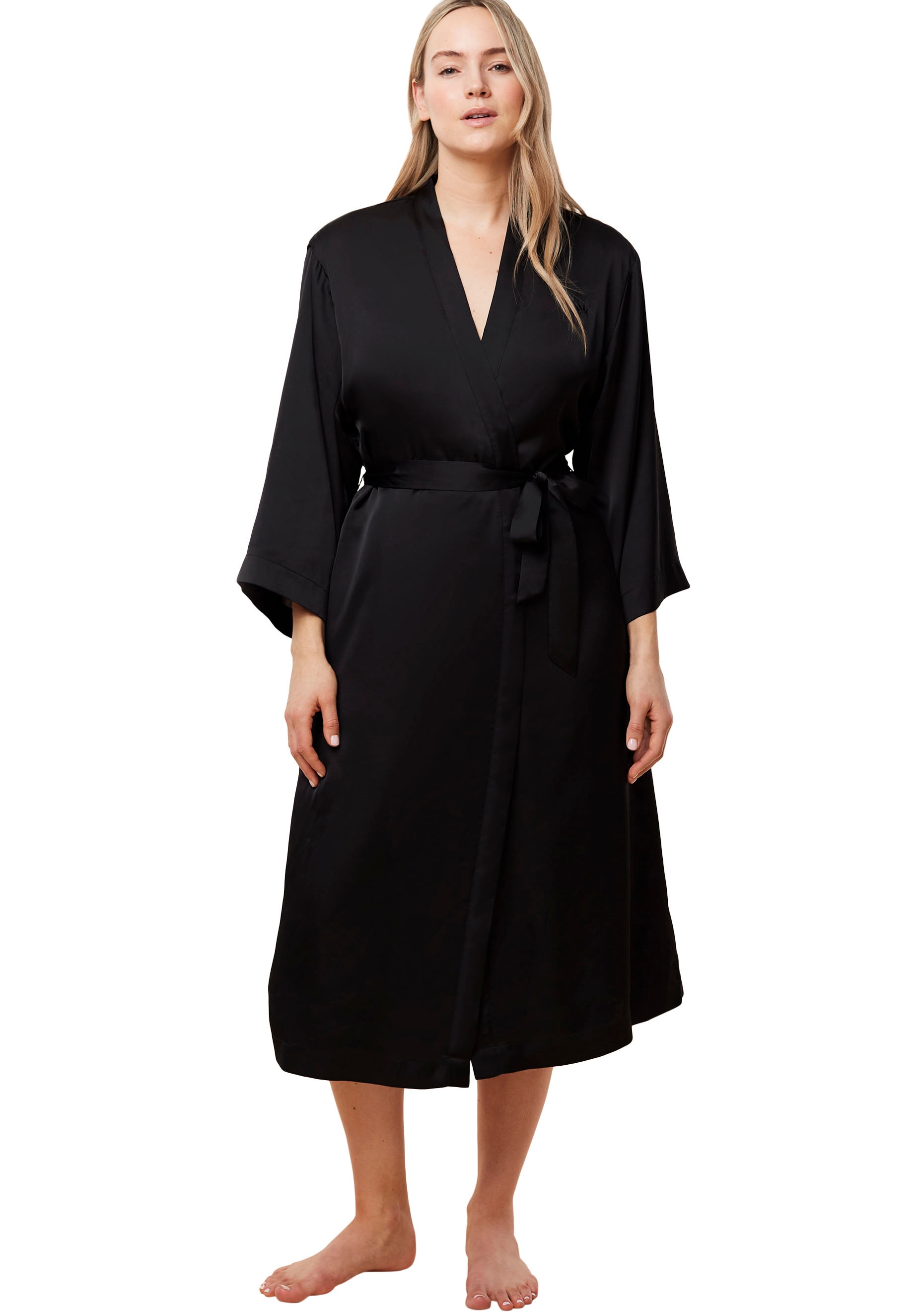 Bademantel »Robes Satin Robe 01«, (2 St., mit Gürtel), Kimono-Morgenmantel aus Satin,...