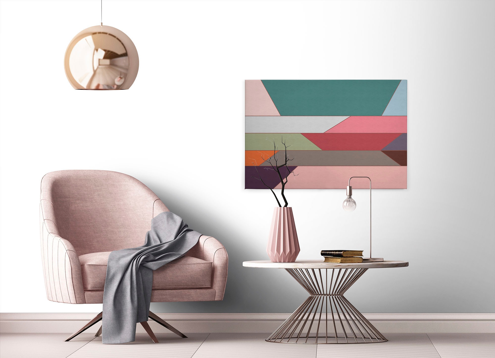 A.S. Création Leinwandbild »geometry«, Kunst-Abstrakt-Kinder, (1 St.), Keilrahmen Farben Bunt Grafisch Abstrakt Leinwand-Bild Wohnzimmer Wand