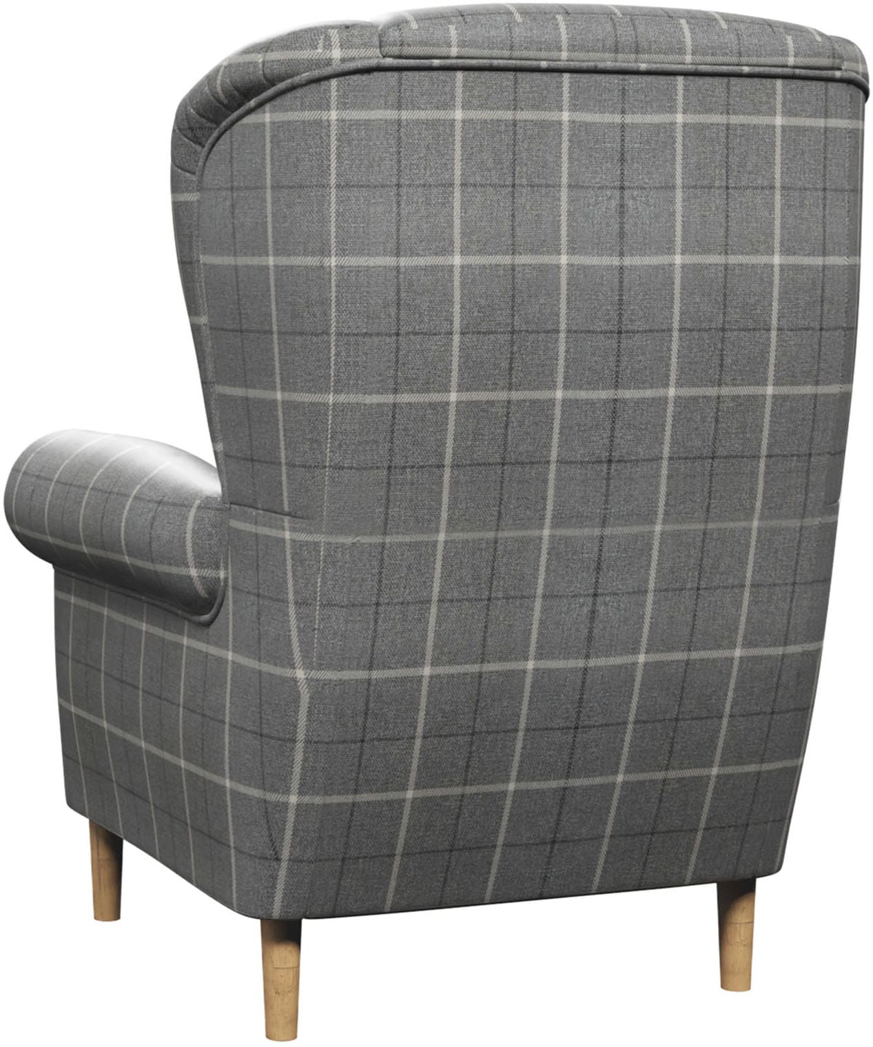 Home affaire Ohrensessel »OSTIANO B/T/H: 80/82/98 cm, Sessel«, Einzelstück, dicke geschwungene Armlehnen, uni und kariert