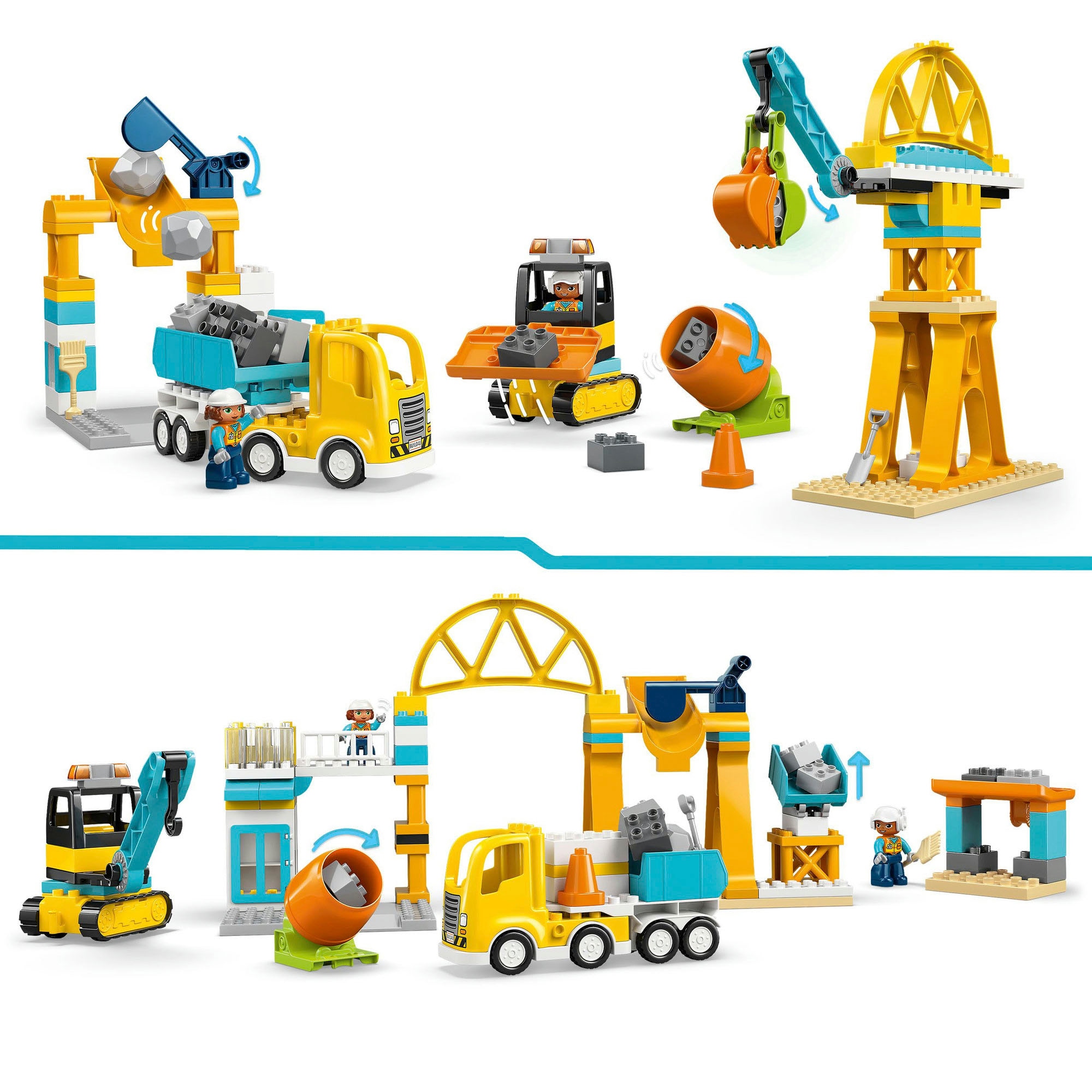 LEGO® Konstruktionsspielsteine »Baustelle mit Baufahrzeugen – 3-in-1-Set (10476), LEGO DUPLO Town« Made in Europe
