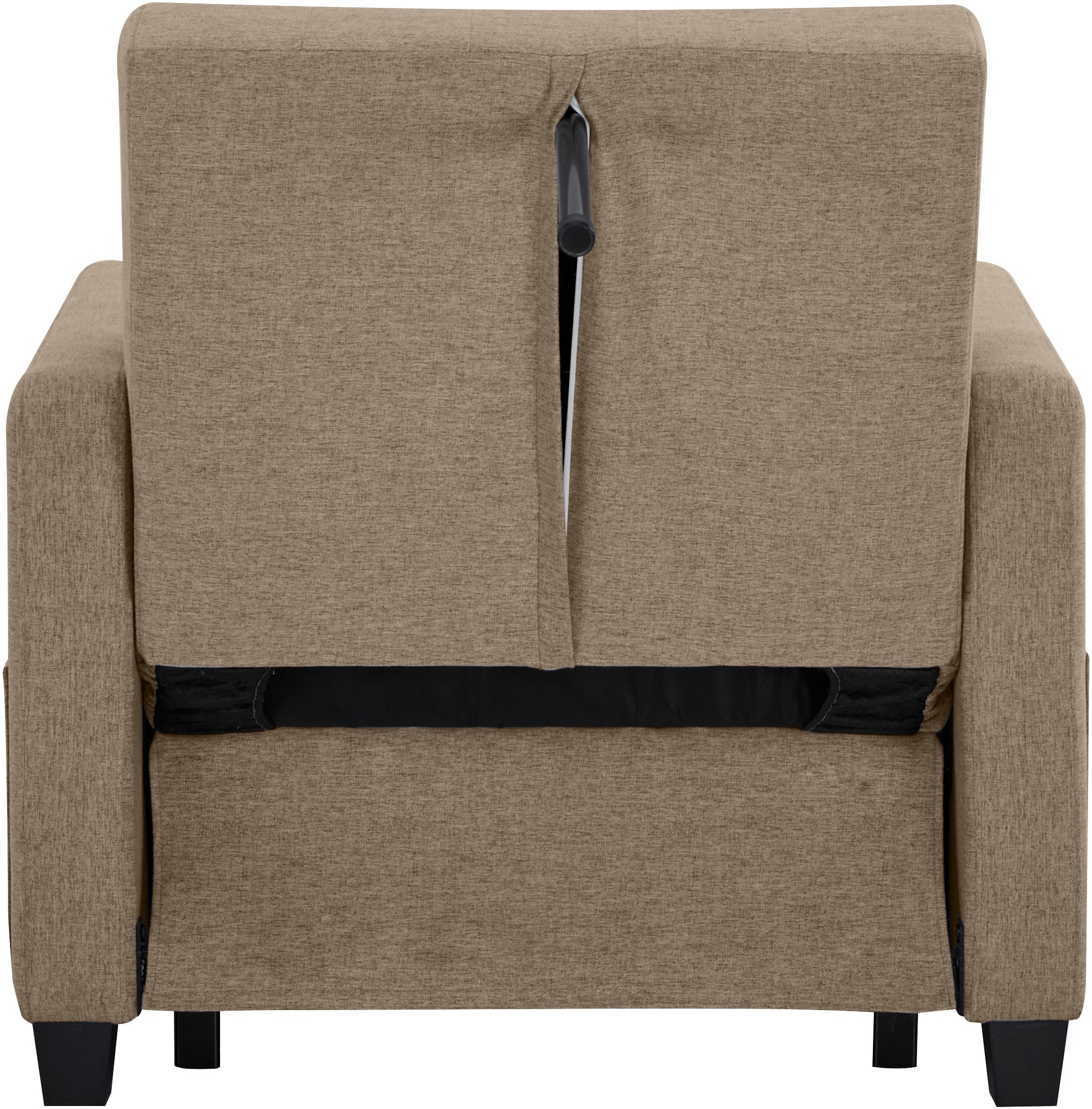 OTTO home Sessel »TYLLI, 91 cm, wandelbar zum Gästebett, Schlafliege, klappbar« verstellbarer Rückenlehne, Klappmechanismus, Webstoff