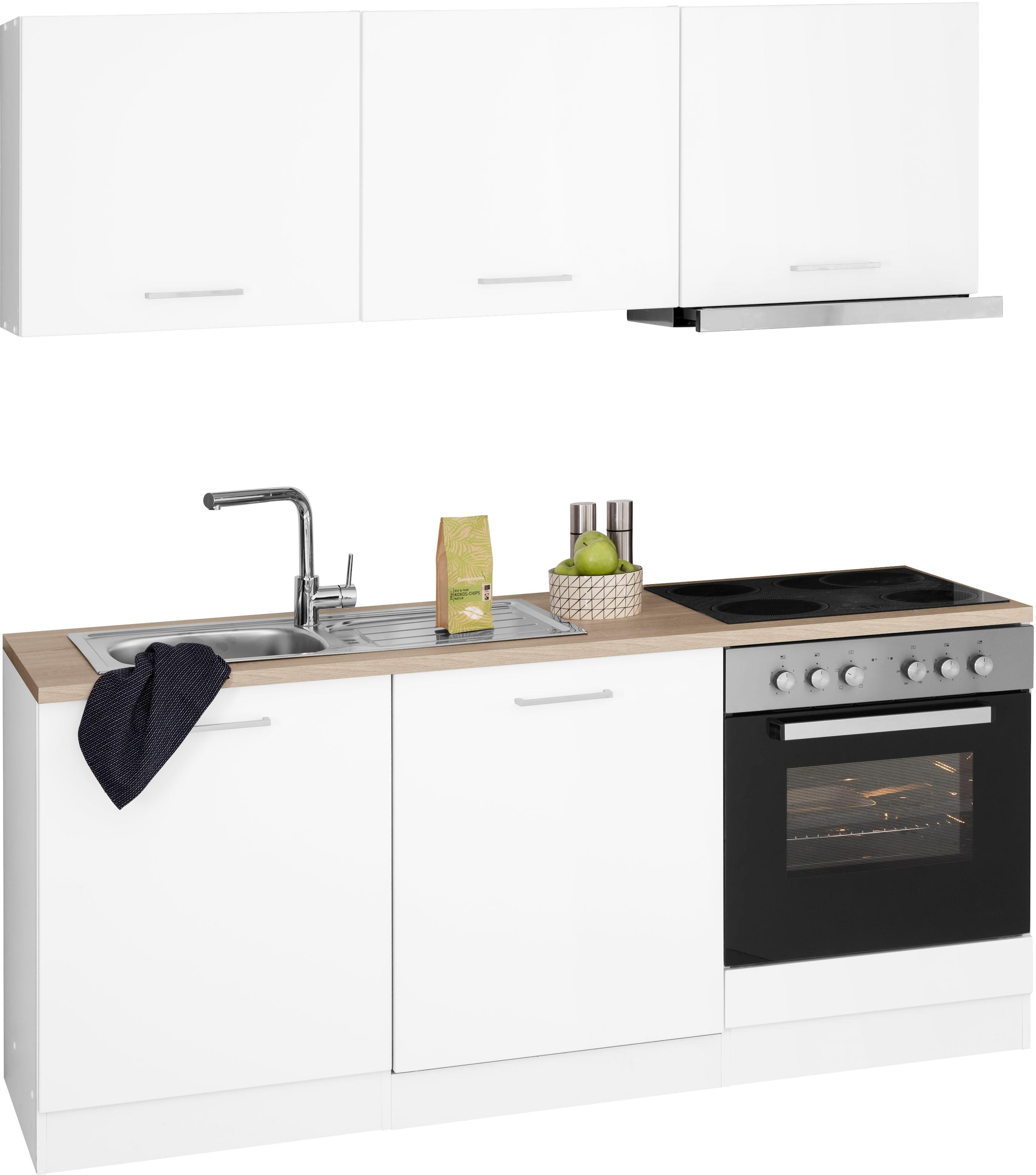 KOCHSTATION Küchenzeile »KS-Visby«, mit E-Geräten, Breite 180 cm, inkl. Geschirrspülmaschine