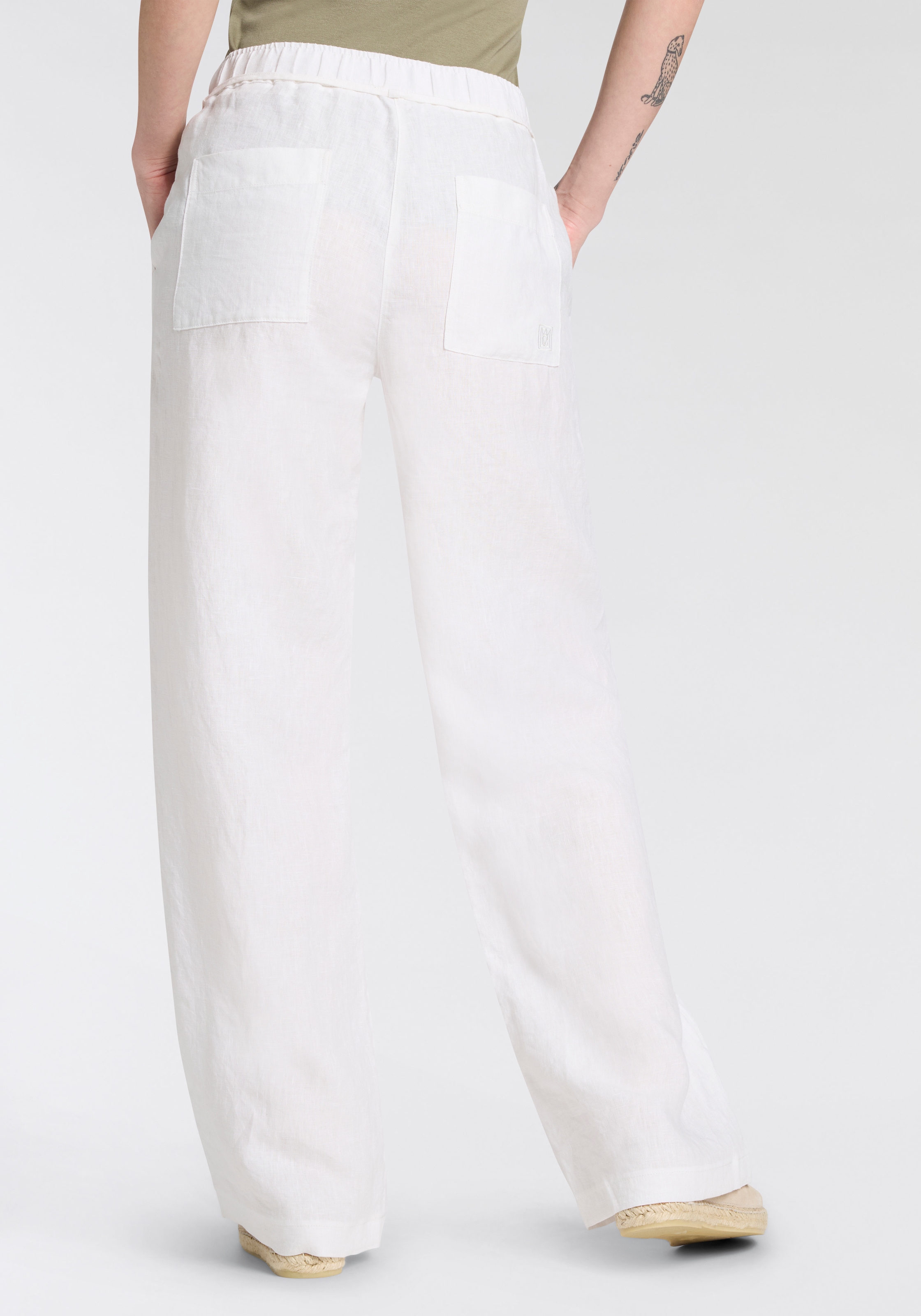 MAC Leinenhose »CHIARA BELT«  Sommerhose Wide Fit, mit geradem, weitem Bein