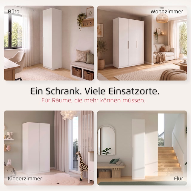 rauch Kleiderschrank »Schrank Möbel Schlafzimmer Garderobe Kinderzimmer WELTNEUHEIT TYNDA« PATENTIERTES SCHNELLMONTAGESYSTEM, Soft-Close-Funktion MADE IN GERMANY
