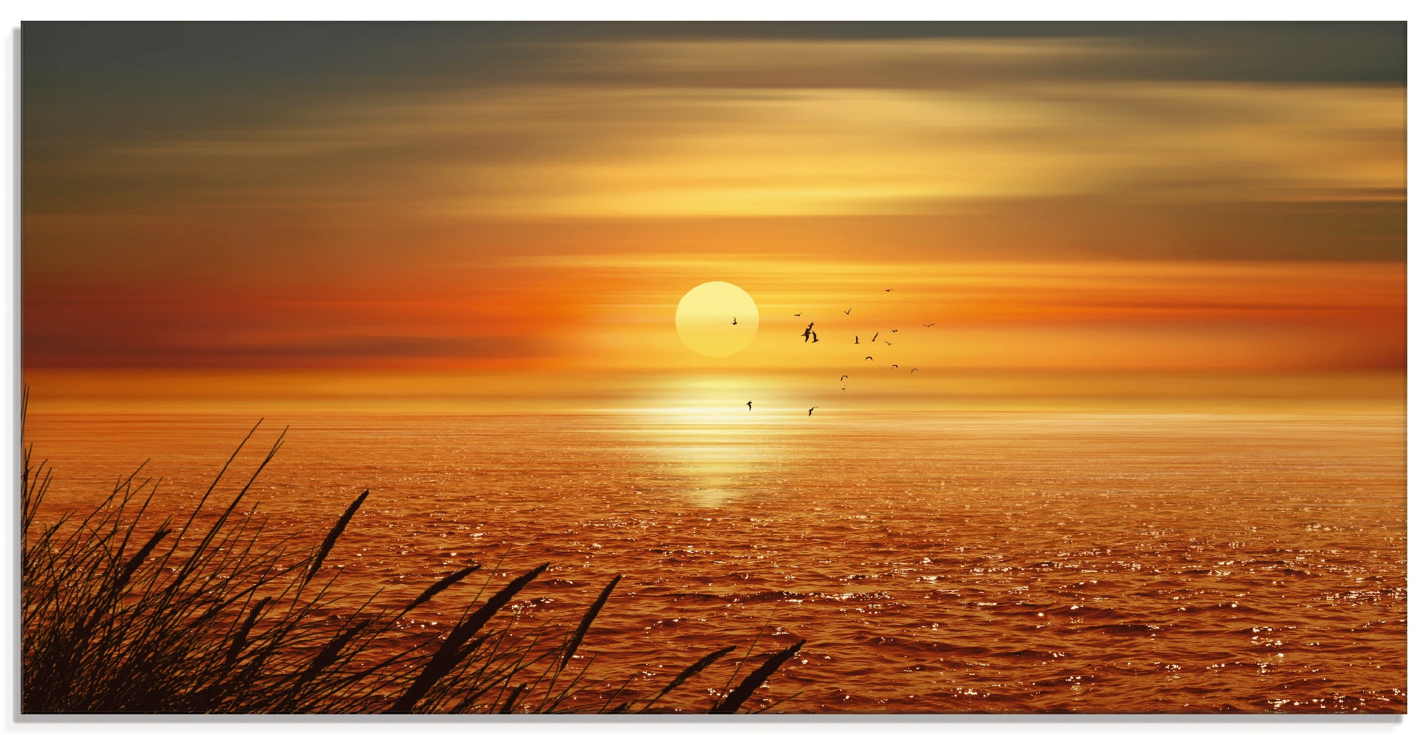 Artland Glasbild »Sonnenuntergang über dem Meer« Sonnenaufgang & -untergang günstig online kaufen