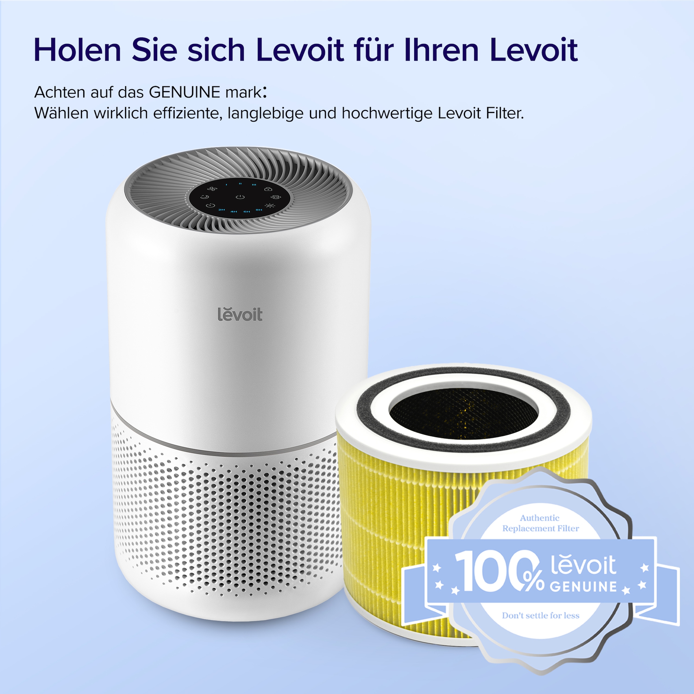 Levoit HEPA-Filter »3-Stufen-Filter« 3-Stufen-Filter, für Haustierbesitzer, Raucher, Allergiker