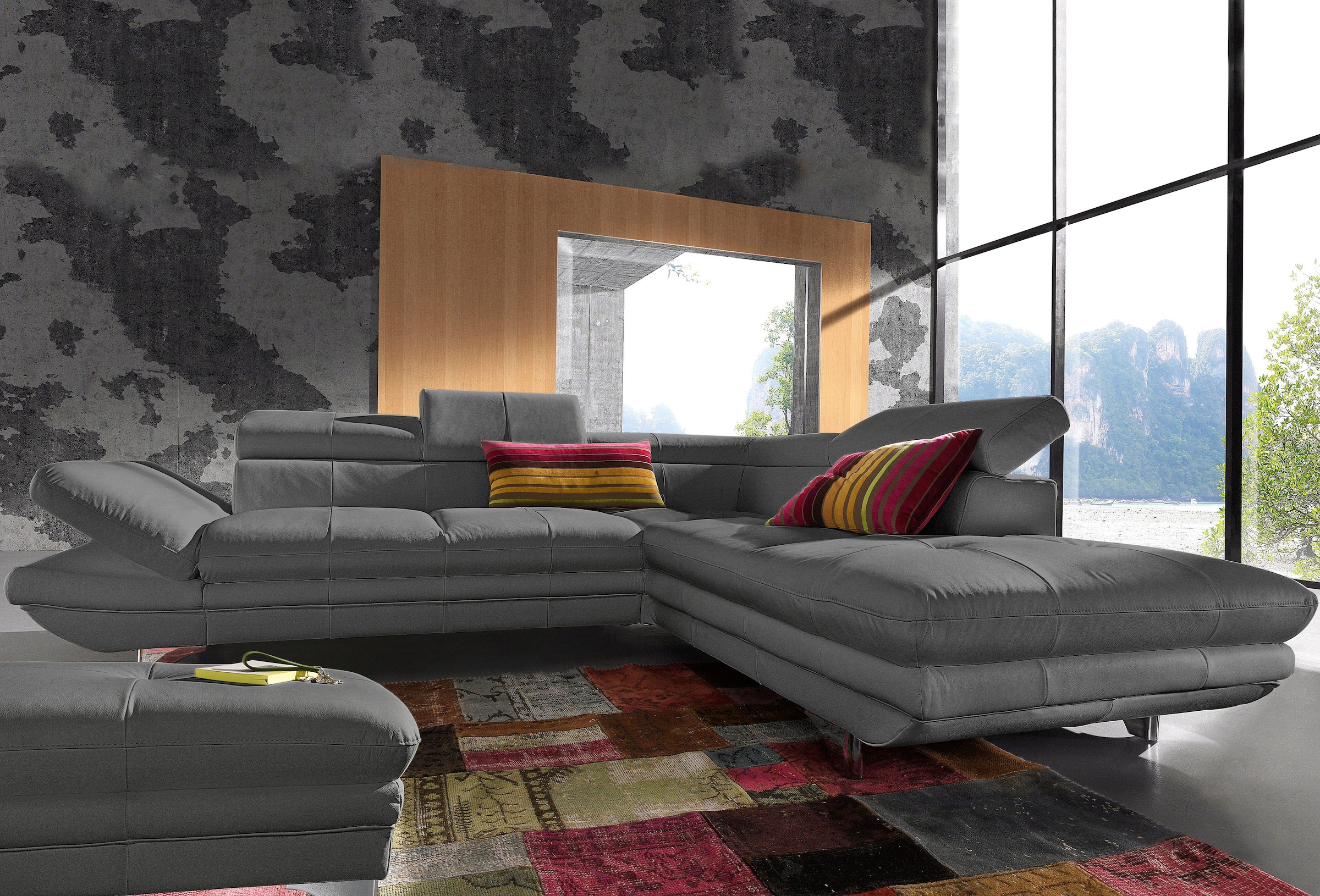 COTTA Ecksofa »Enterprise L-Form«, mit Arm- & Kopfteilverstellung, wahlweise mit Bettfunktion