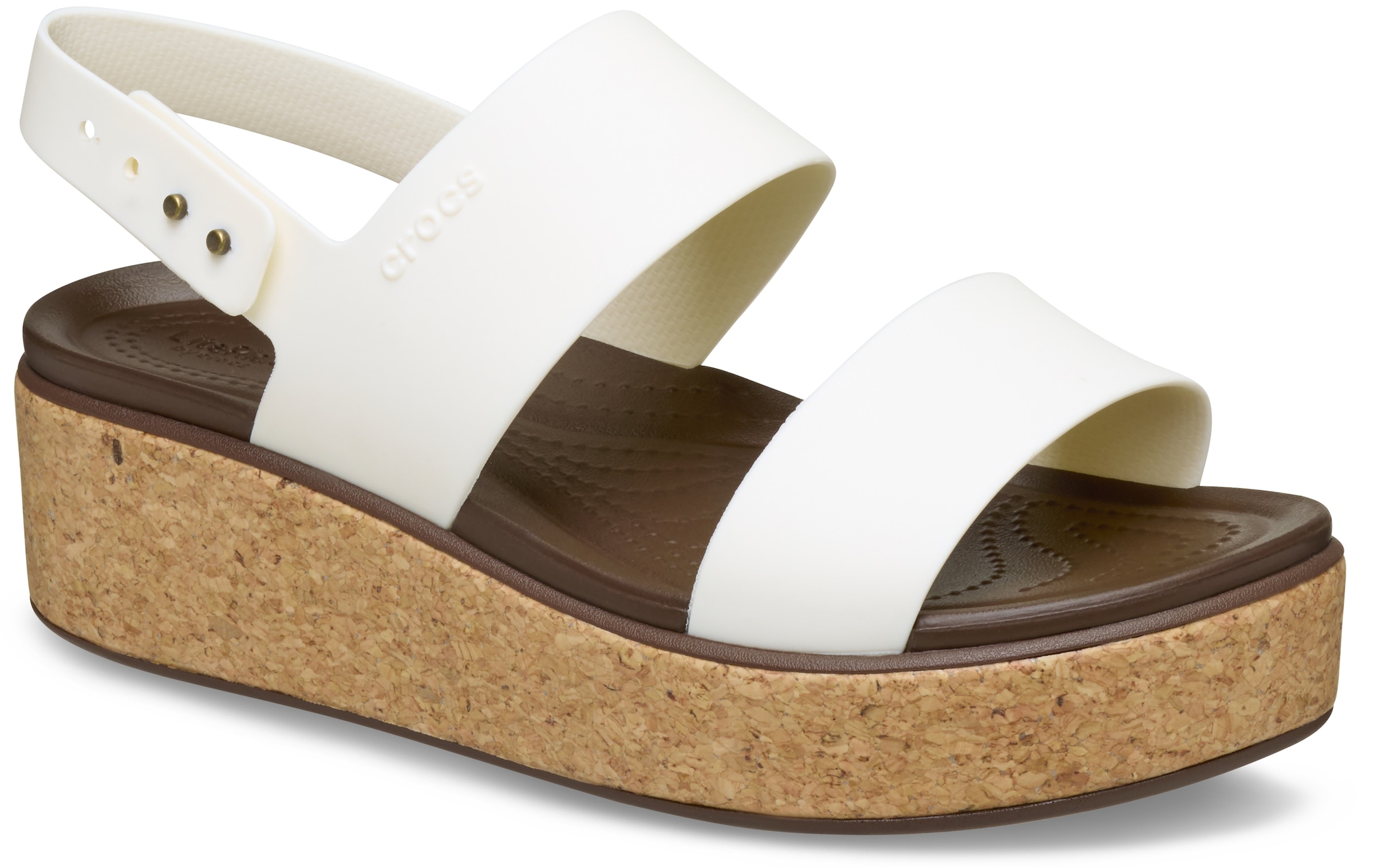 Crocs Keilsandalette »Brooklyn Cork Low Wedge«, Plateausandale, Sommerschuh mit Korkplateau