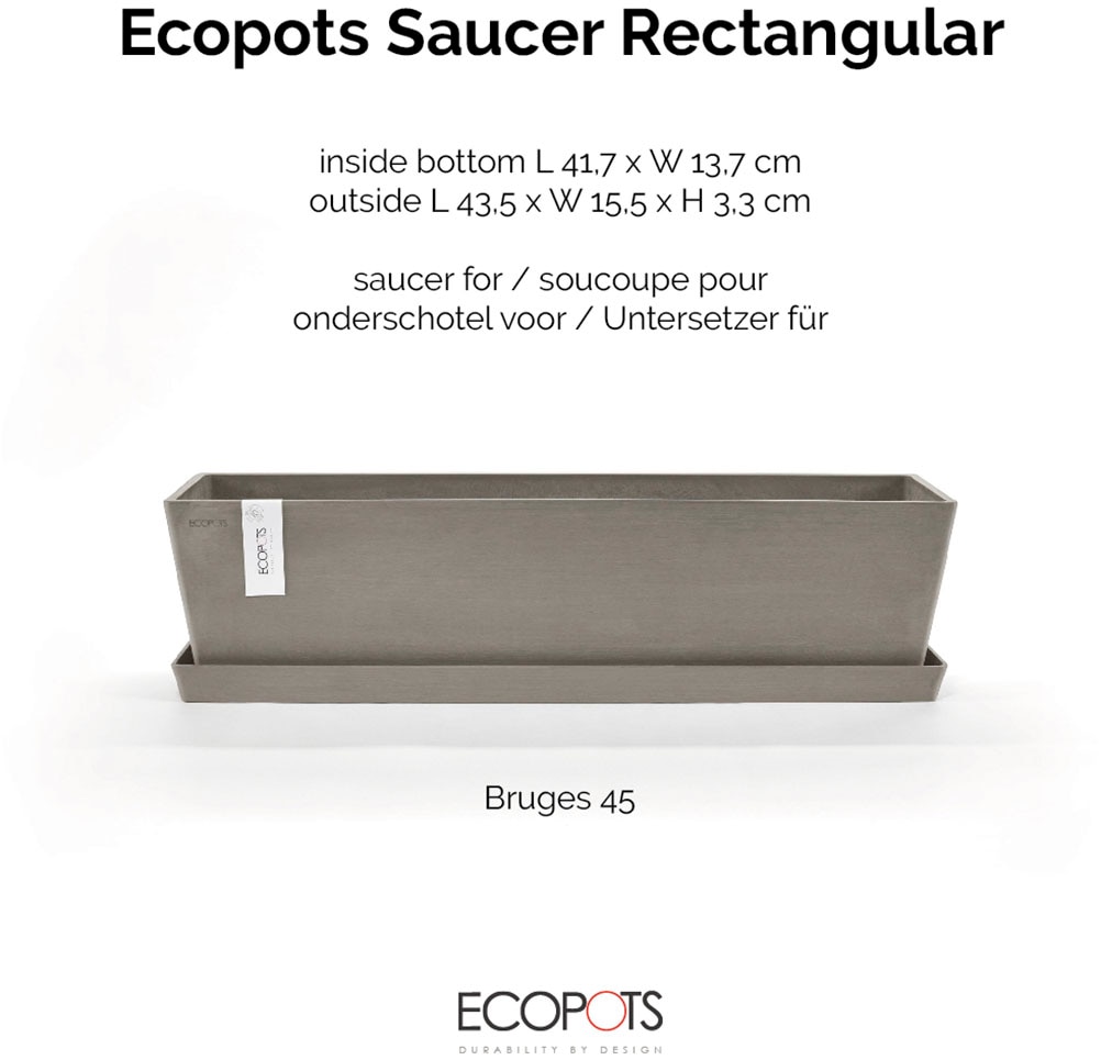 ECOPOTS Topfuntersetzer »Rechteckig 45 Taupe« für innen und außen: frostsicher, bruchsicher und lichtbeständig