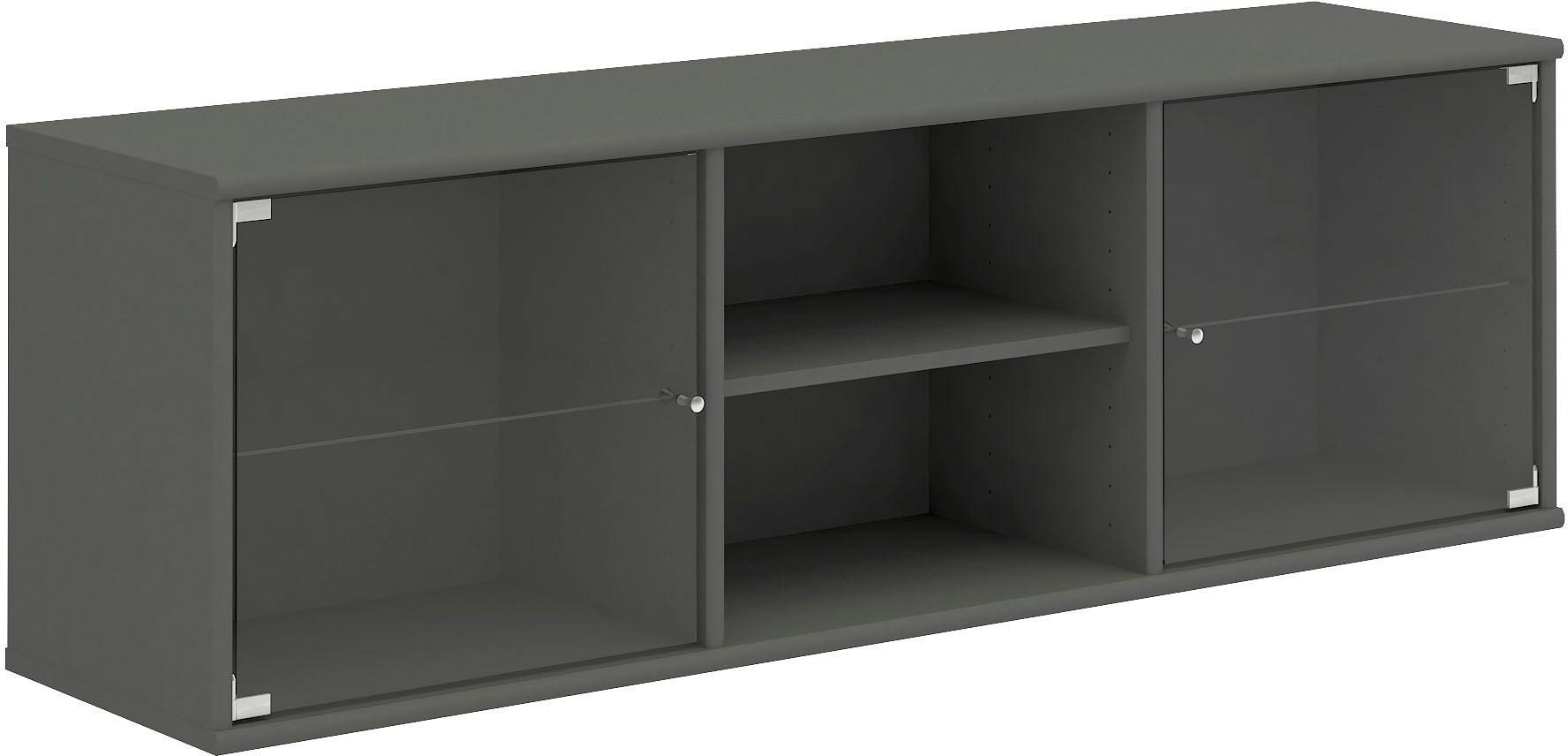Hammel Furniture Lowboard »Mistral, Hochwertig Schrank, hängend/stehend montierbar«, mit zwei Glastüren, B: 133 cm, anpassungsbar Designmöbel