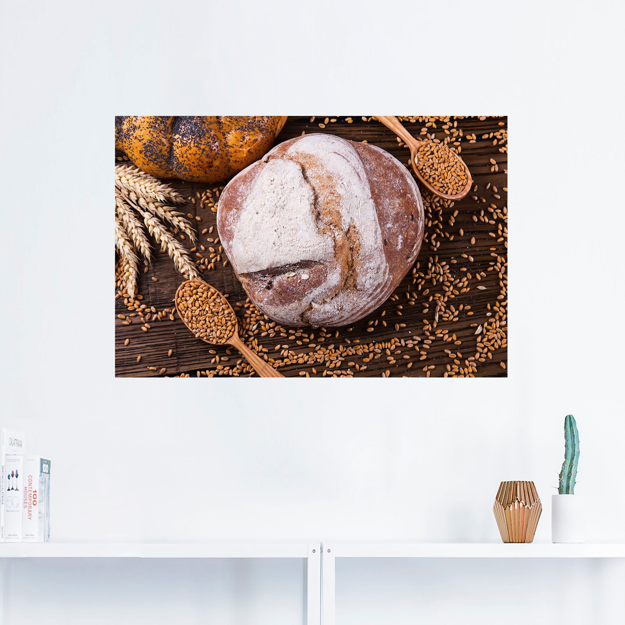 Artland Wandbild »Leckeres Landbrot mit Dekoration«, Getreide, (1 St.), als Alubild, Leinwandbild, Wandaufkleber oder Poster in versch. Größen