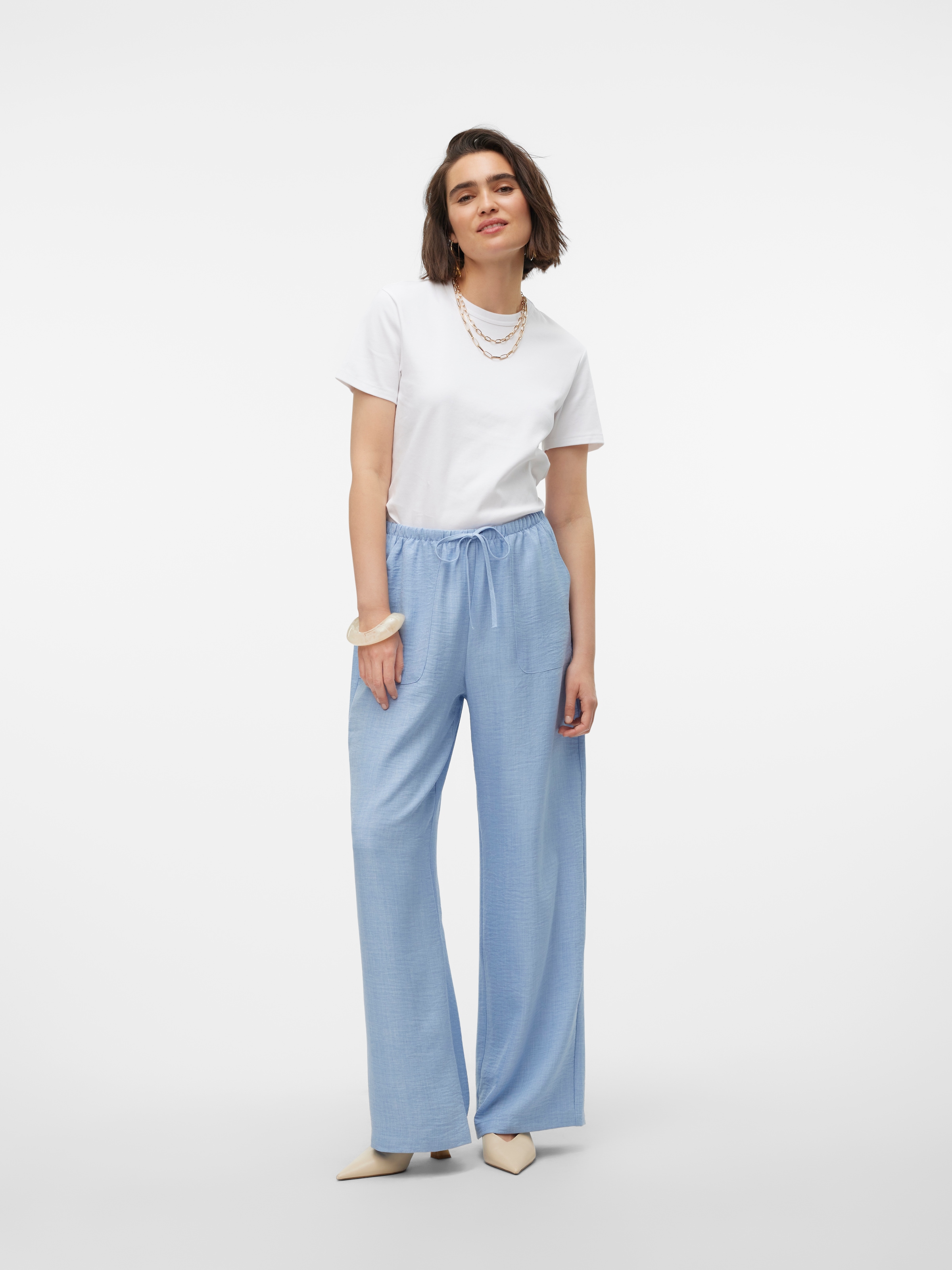 Vero Moda Schlupfhose »VMMELANEY HW LOOSE PANT WVN GA NOOS«  Kunstfaser, loose fit