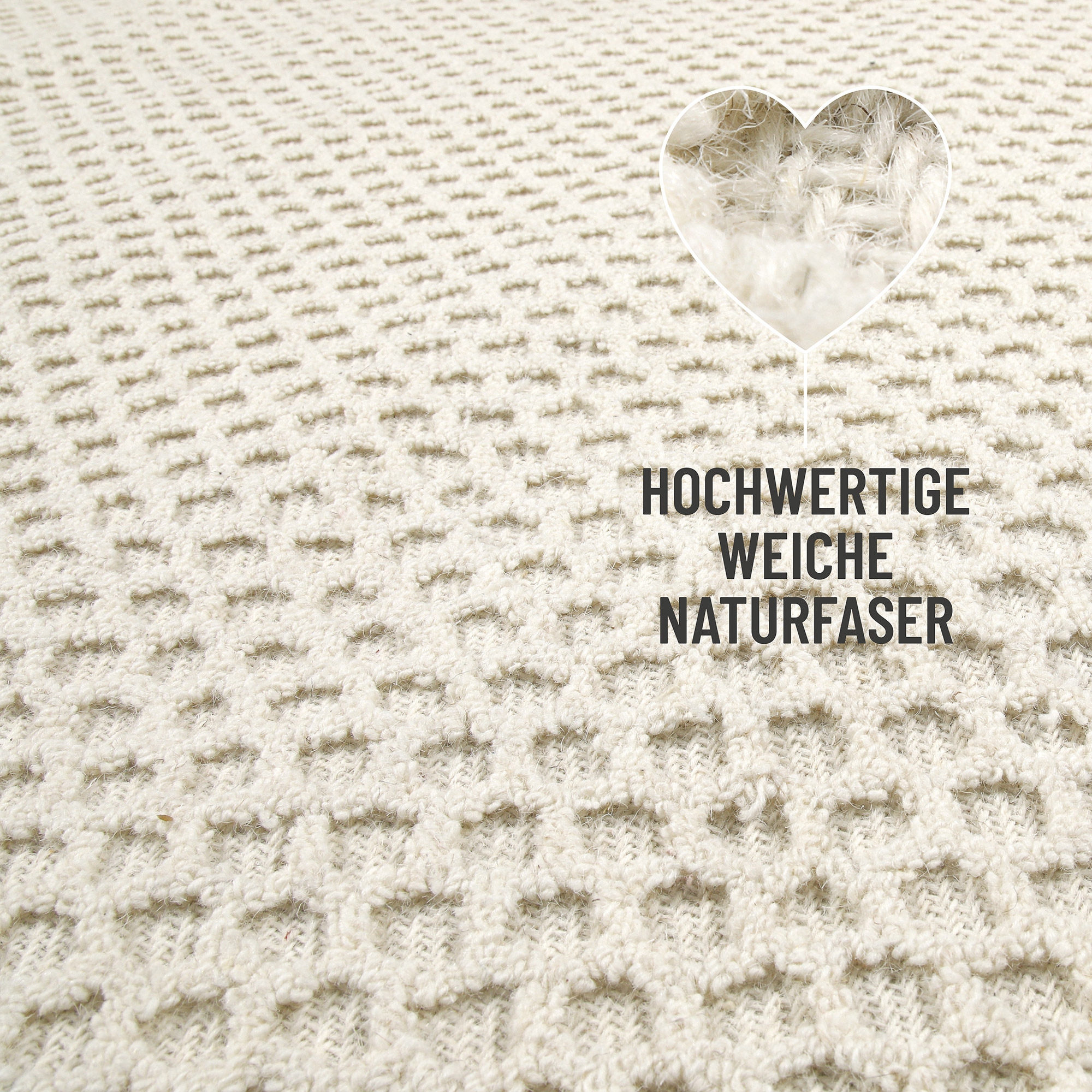 Wecon home Wollteppich »Hamptons THIRTYEIGHT«, rechteckig, 11 mm Höhe, Läufer, Schurwolle, Kurzflor, Wohn- & Schlafzimmer, elegant, Waben
