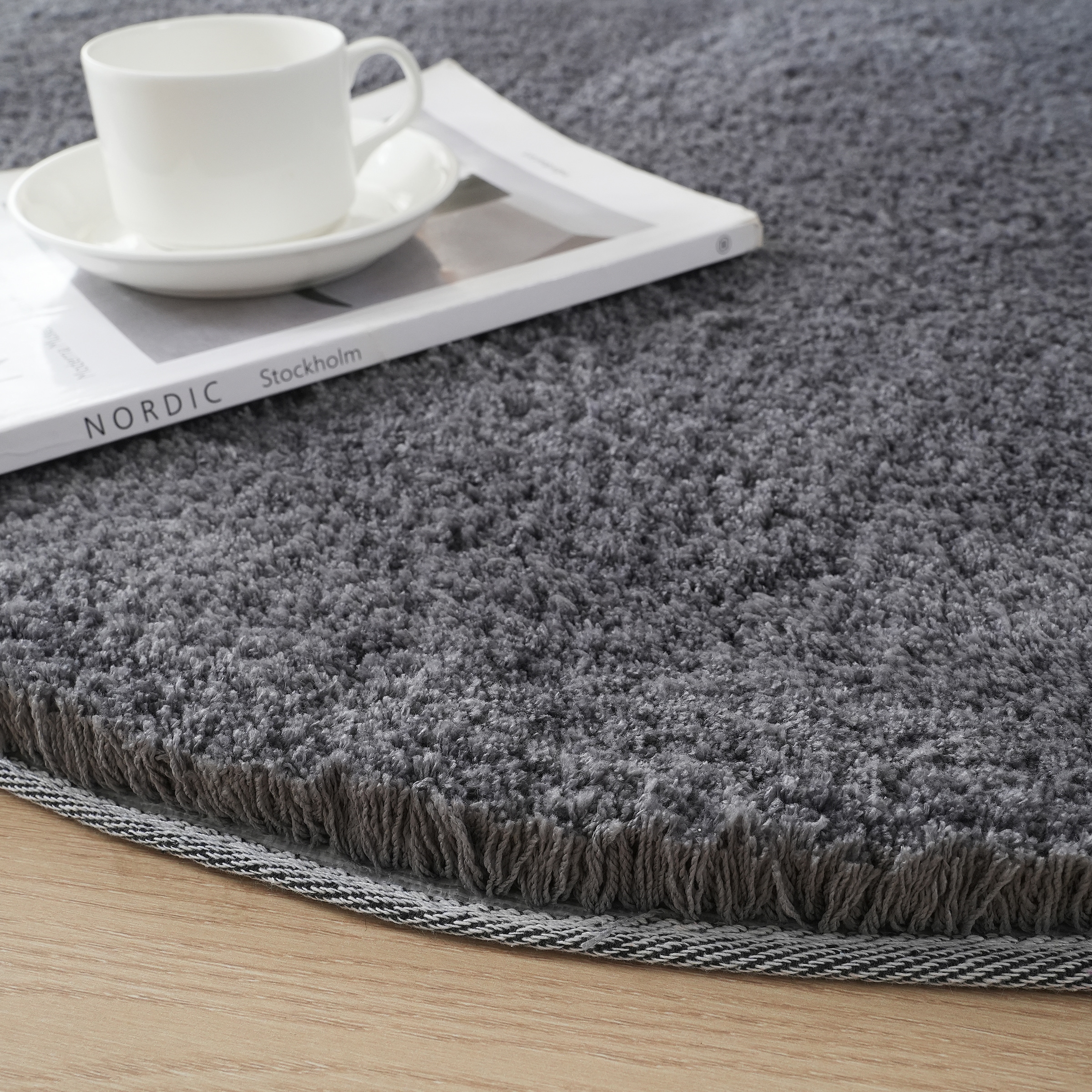 my home Hochflor-Teppich »Microfaser Teppich Magong, besonders weich, sehr feiner Flor«, rund, 25 mm Höhe, unifarben, weiche Teppiche, Wohnzimmer, Schlafzimmer, Kinderzimmer