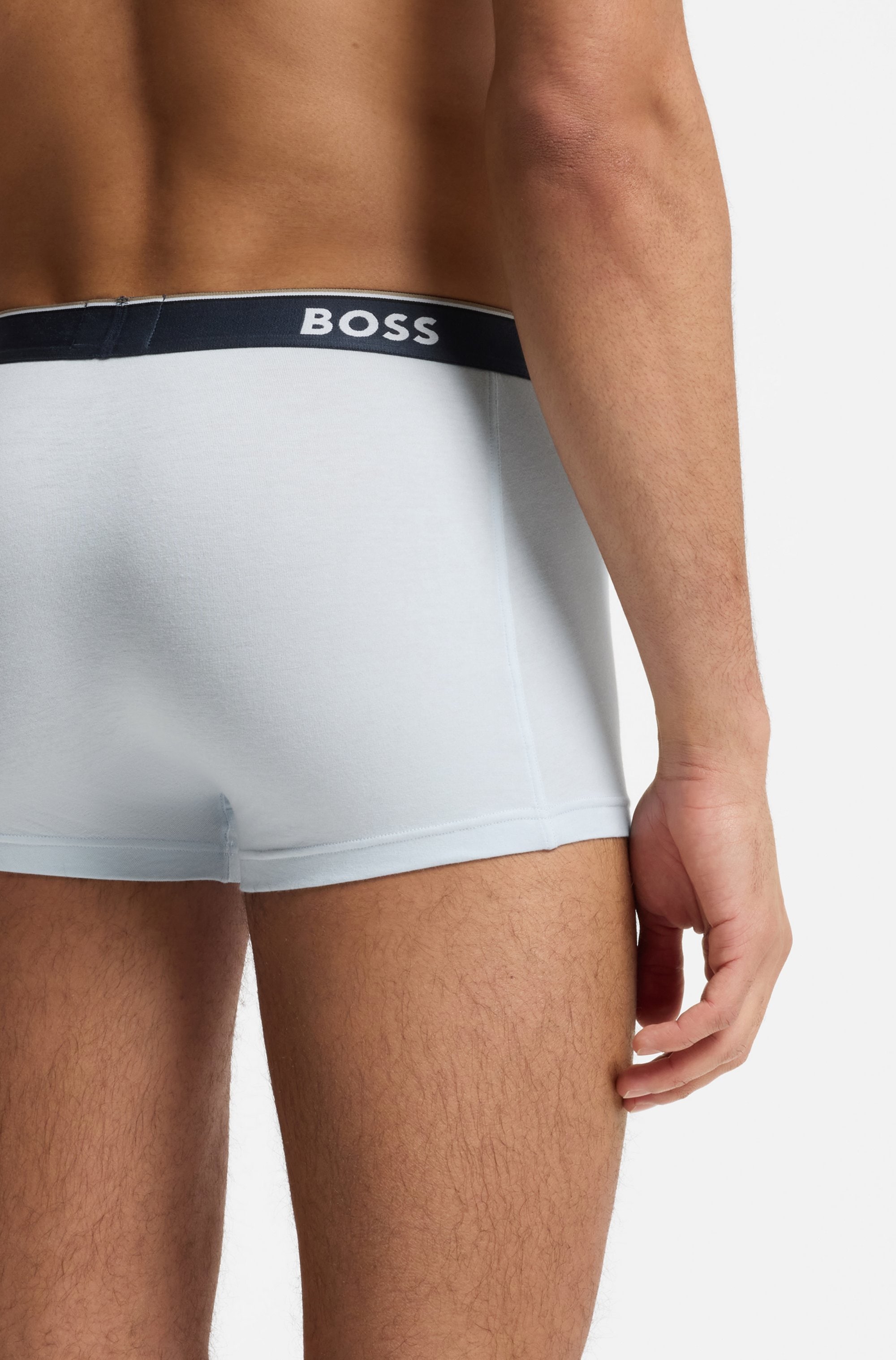 BOSS Trunk Packung, 3 Stk. aus Stretch-Baumwolle mit Logo-Bund, mittlere Bundhöhe