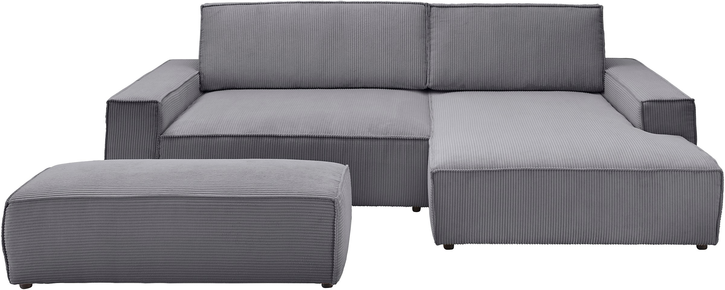 Home affaire Polsterecke »NEU: SHERWOOD XXL tief, L-Form mit Schlaffunktion, Big-Sofa mit Hocker«, (Set, 2 St.), stellbar zum Schlafsofa (Krokodilverbinder), Cord, Leinenoptik