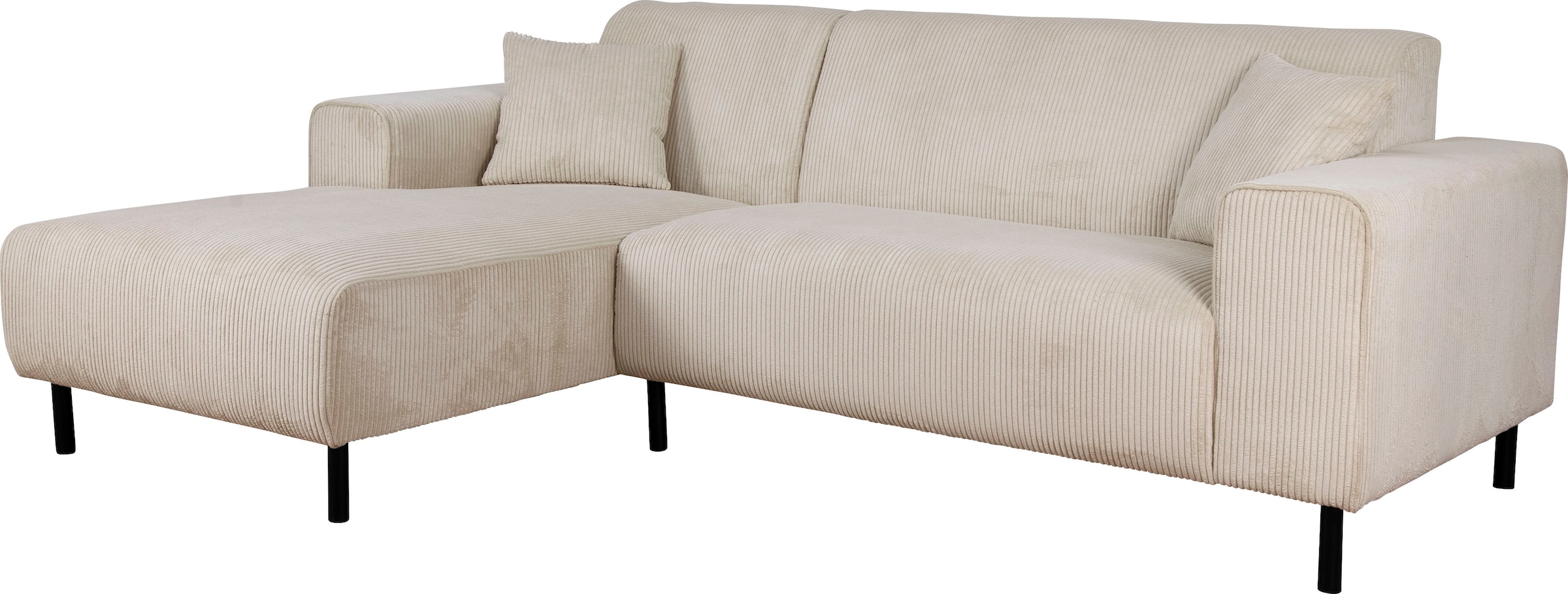 Home affaire Ecksofa »ARROS L-Form mit Wellenunterfederung, Maße B/T/H: 235/163/81 cm«, incl. Zierkissen, mit Recamiere rechts/links bestellbar, auch in Cord