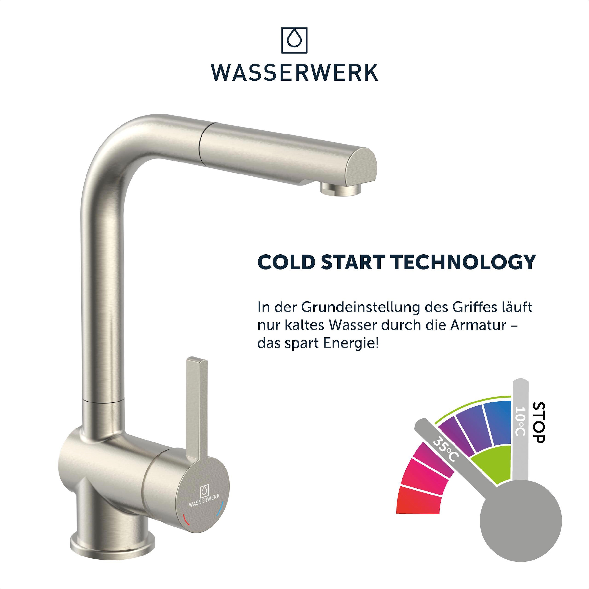 WASSERWERK Spültischarmatur »WK 4, Wasserhahn, Küche, Einhebelmischer«