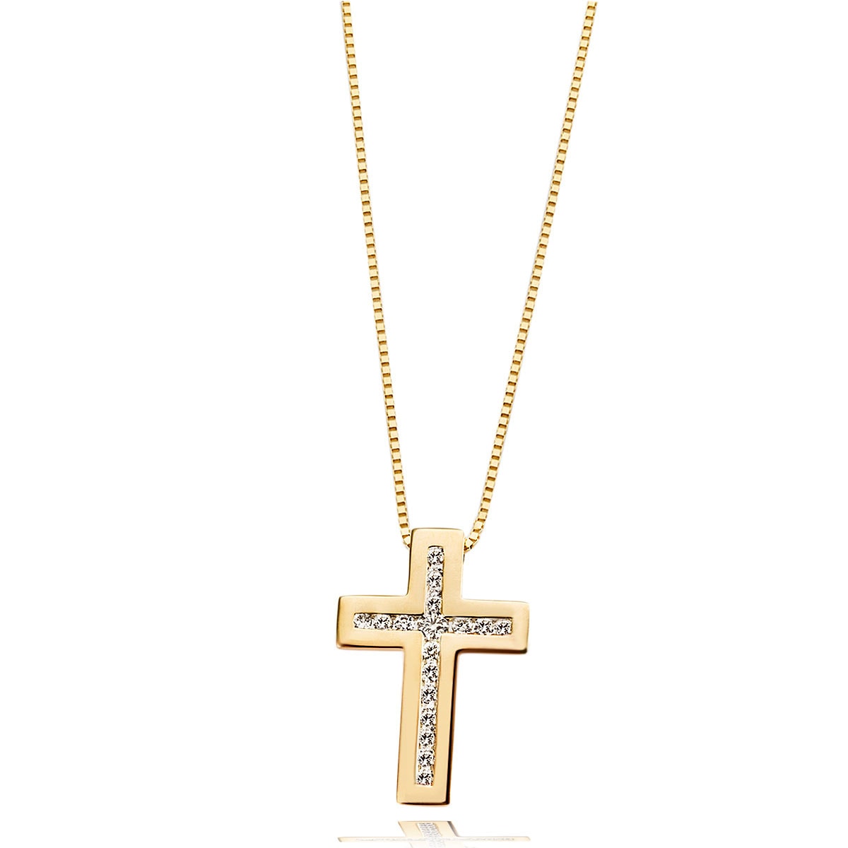 goldmaid Collier, Gold 585 Anhänger Brillanten Online-Shop Lupenreine kaufen Kreuz im
