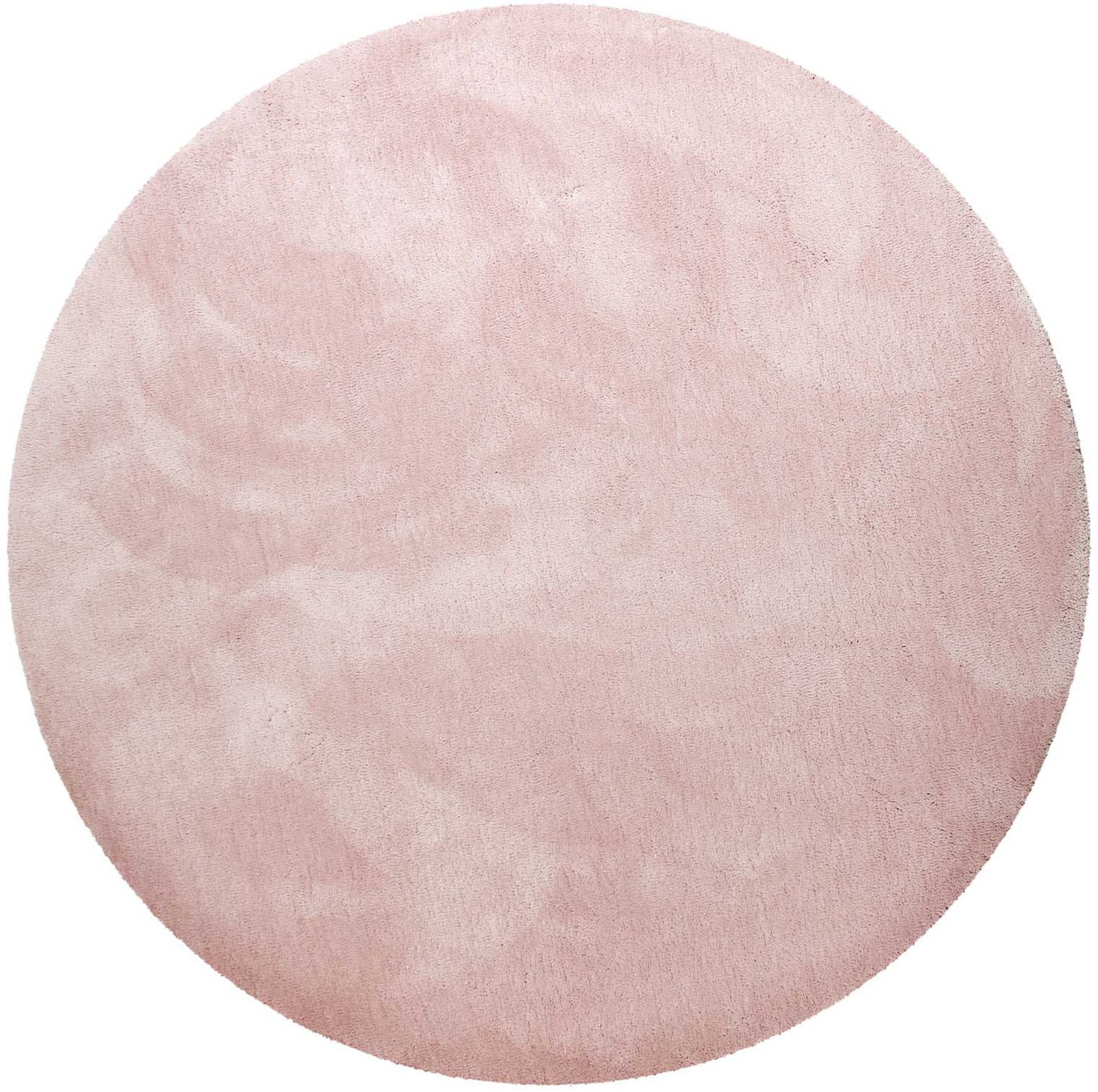 Homie Living Teppich »Pisa«, rund, 25 mm Höhe, Hochflor, Microfaser, uni, w günstig online kaufen