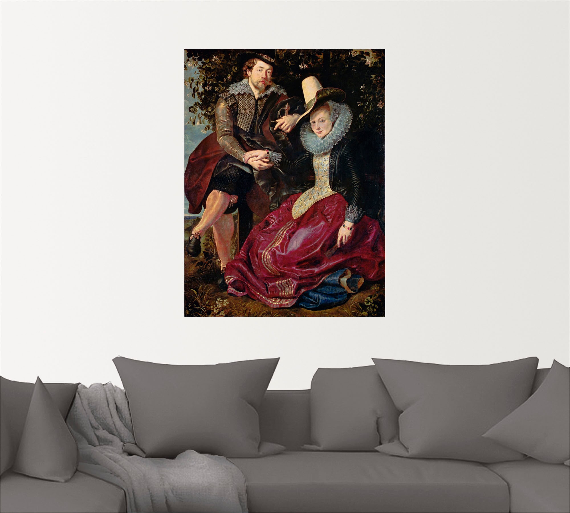 Artland Wandbild »Rubens und Frau in Geißblattlaube«, Paar, (1 St.), als Leinwandbild, Wandaufkleber oder Poster in versch. Größen