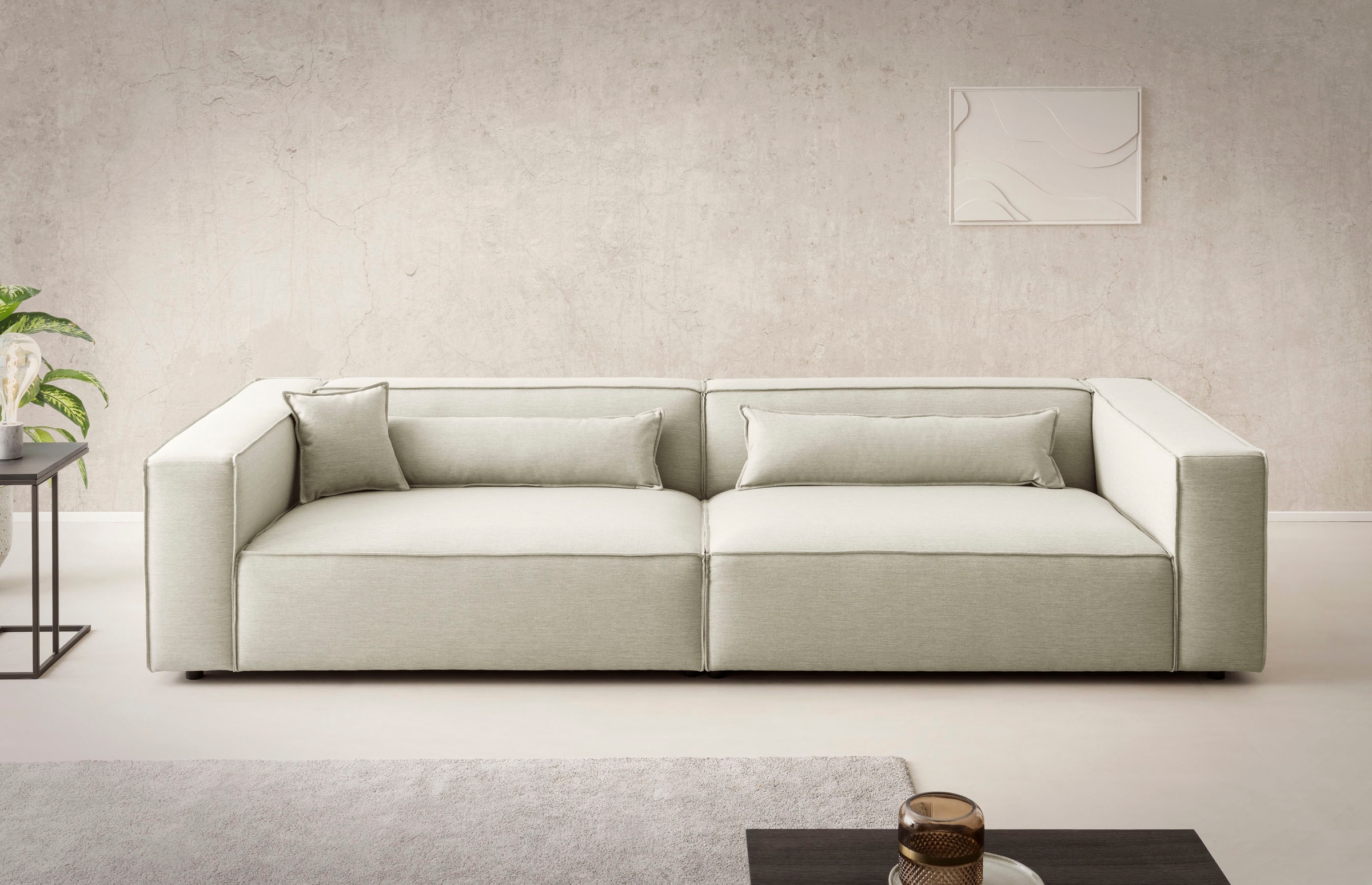 LeGer Home by Lena Gercke 3-Sitzer »PIARA XXL, Sofa mit Kedernaht in Cord, günstig online kaufen