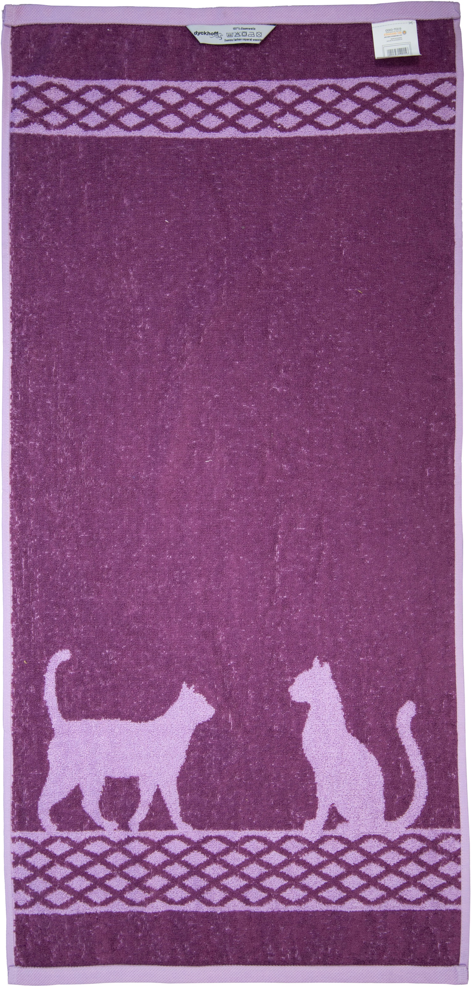 Dyckhoff Handtuch Set »Katze« Set 4 Stk. Frottier Set: 2 Handtücher und 2 Waschhandschuhe