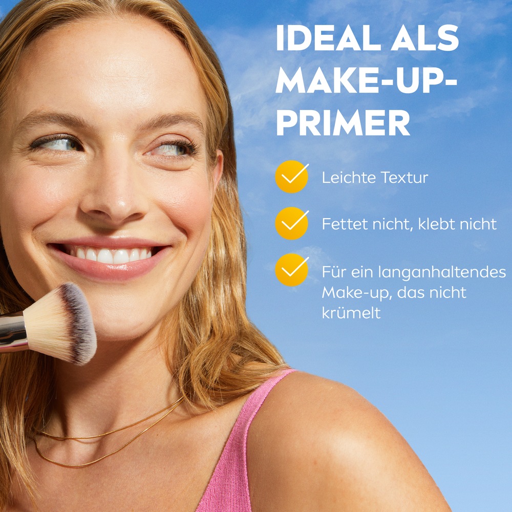 Nivea Sun Sonnenschutzpflege »NIVEA SUN UV Gesicht 2in1 Primer Serum LSF 50+«, Feuchtigkeitsspendend, nicht fettend, für langanhaltendes Make-up.