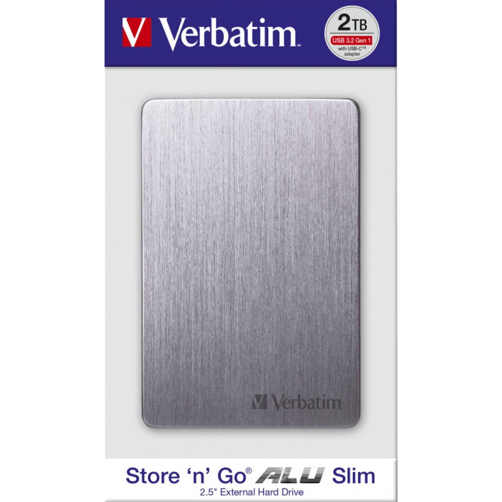 Verbatim externe HDD-Festplatte »Store 'n' Go ALU Slim«, 2,5 Zoll, Anschluss USB 3.2 Gen-1