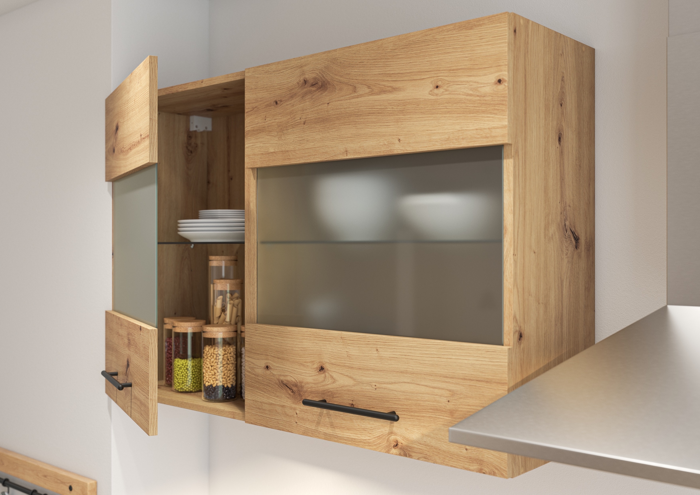 BASIC by Balculina Küchenzeile »Capri B/T/H 280x60x218 cm« Breite 280 cm, wahlweise mit edelstahlfb. oder schwarzen E-Geräten