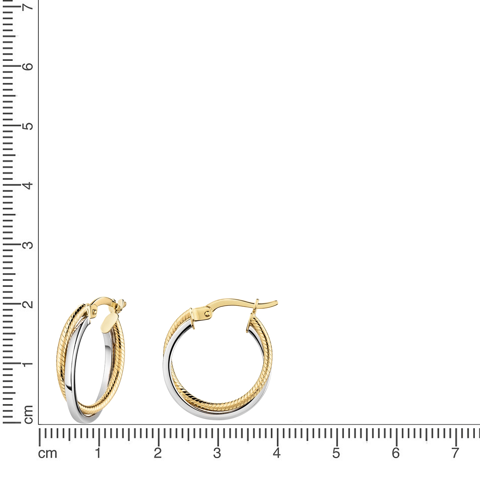Fascination by Ellen K. Paar Creolen »375/- Gelbgold bicolor 2-reihig«