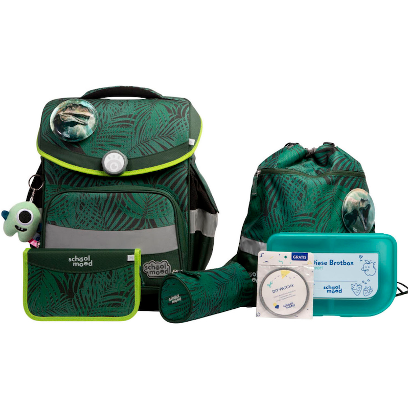 SCHOOL-MOOD Schulranzen »Timeless Pro« mit LED-Patchy Daniel (Dino) mit Moodie Gideon Glück