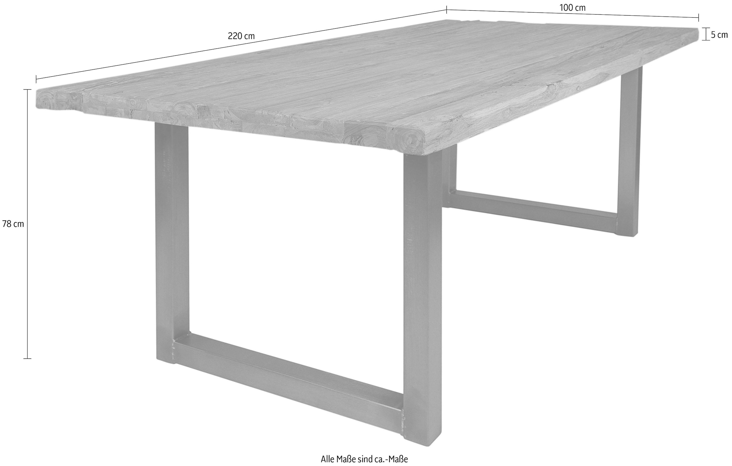 SIT Esstisch »Tops&Tables«, mit rustikaler Tischplatte aus recyceltem Altholz Teak