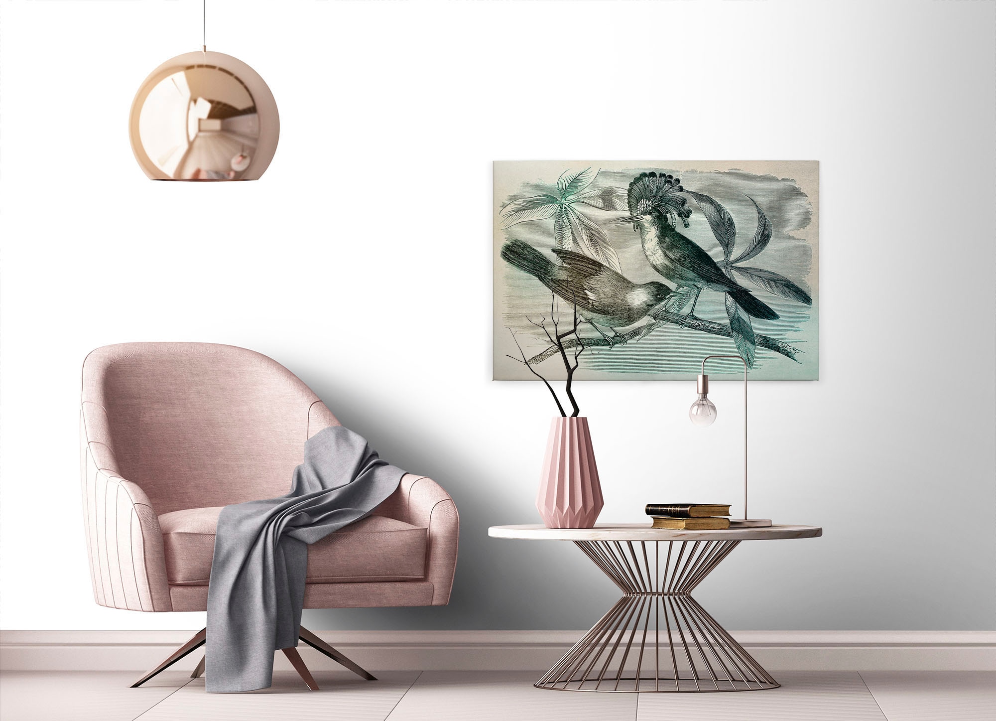 A.S. Création Leinwandbild »vintage birds«, Kunst-Gemälde-Kinder, (1 St.), Vogel Keilrahmen Bild Leinwand-Bild Wohnzimmer modern Wandbild Kinder