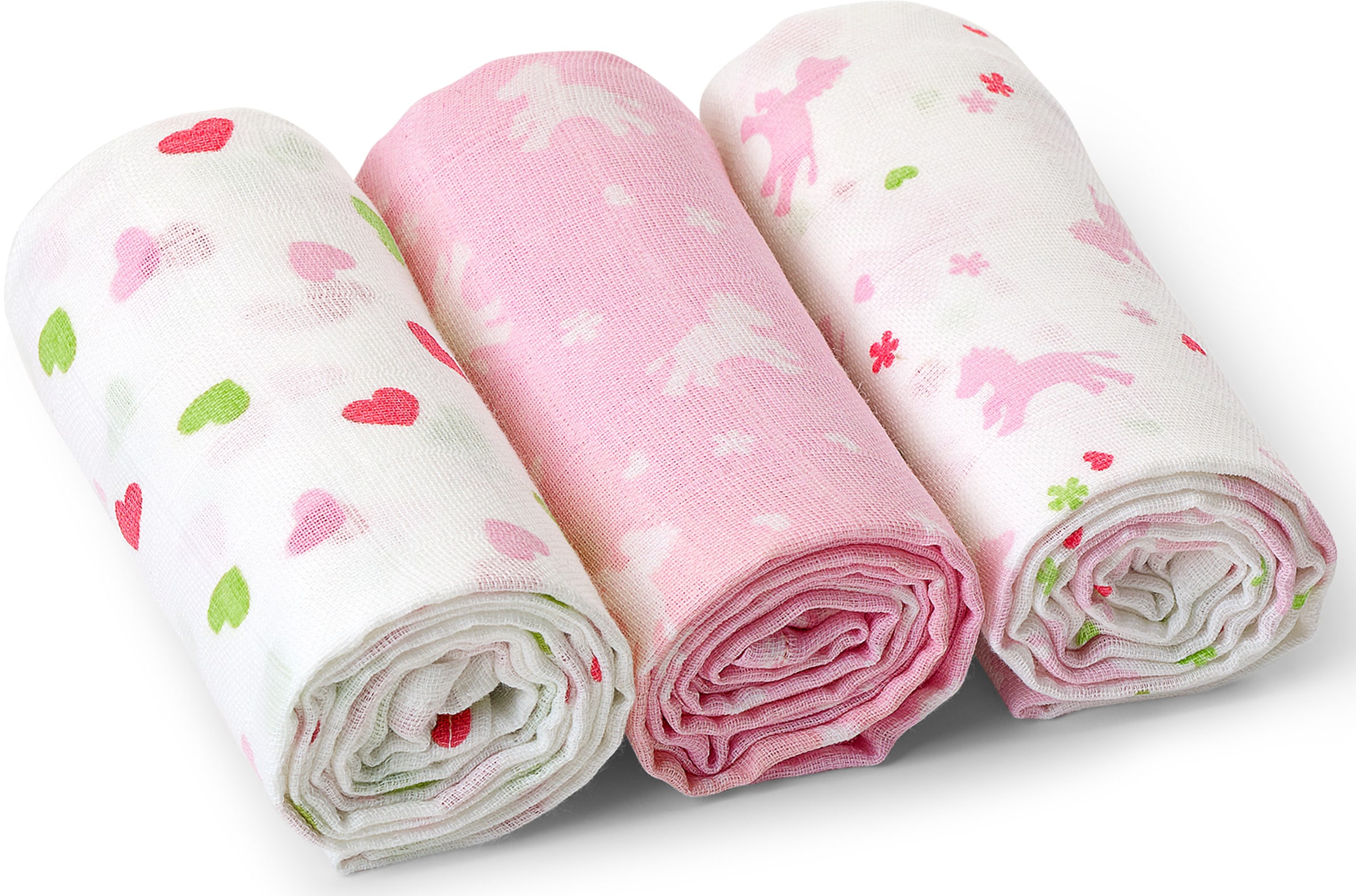 Bild von Sterntaler® Stoffwindeln »Pferde/Herzen«, (Set, 3 St.)