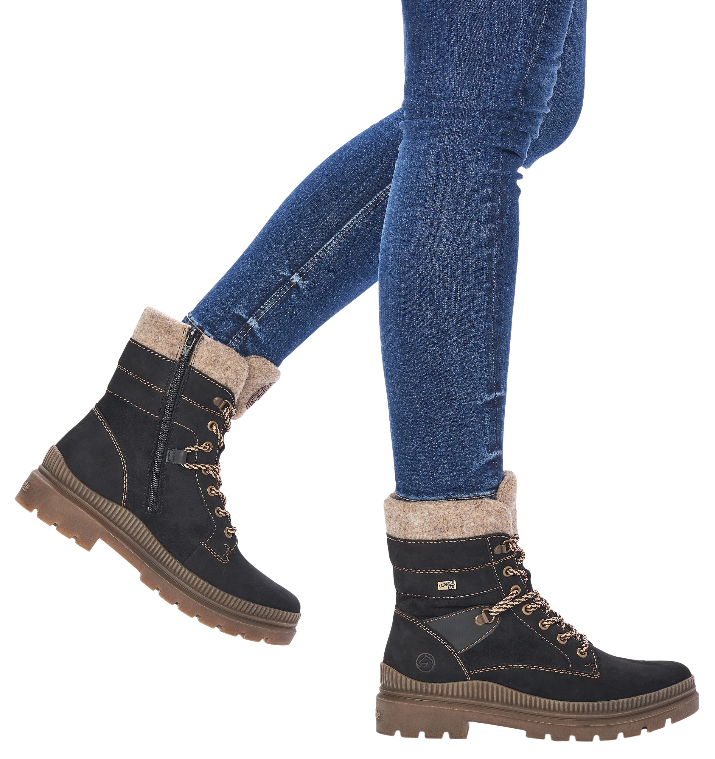 Remonte Winterboots »FIBER-GRIP«, Schnürstiefelette, Profilsohle, mit Schurwollfutter und TEX